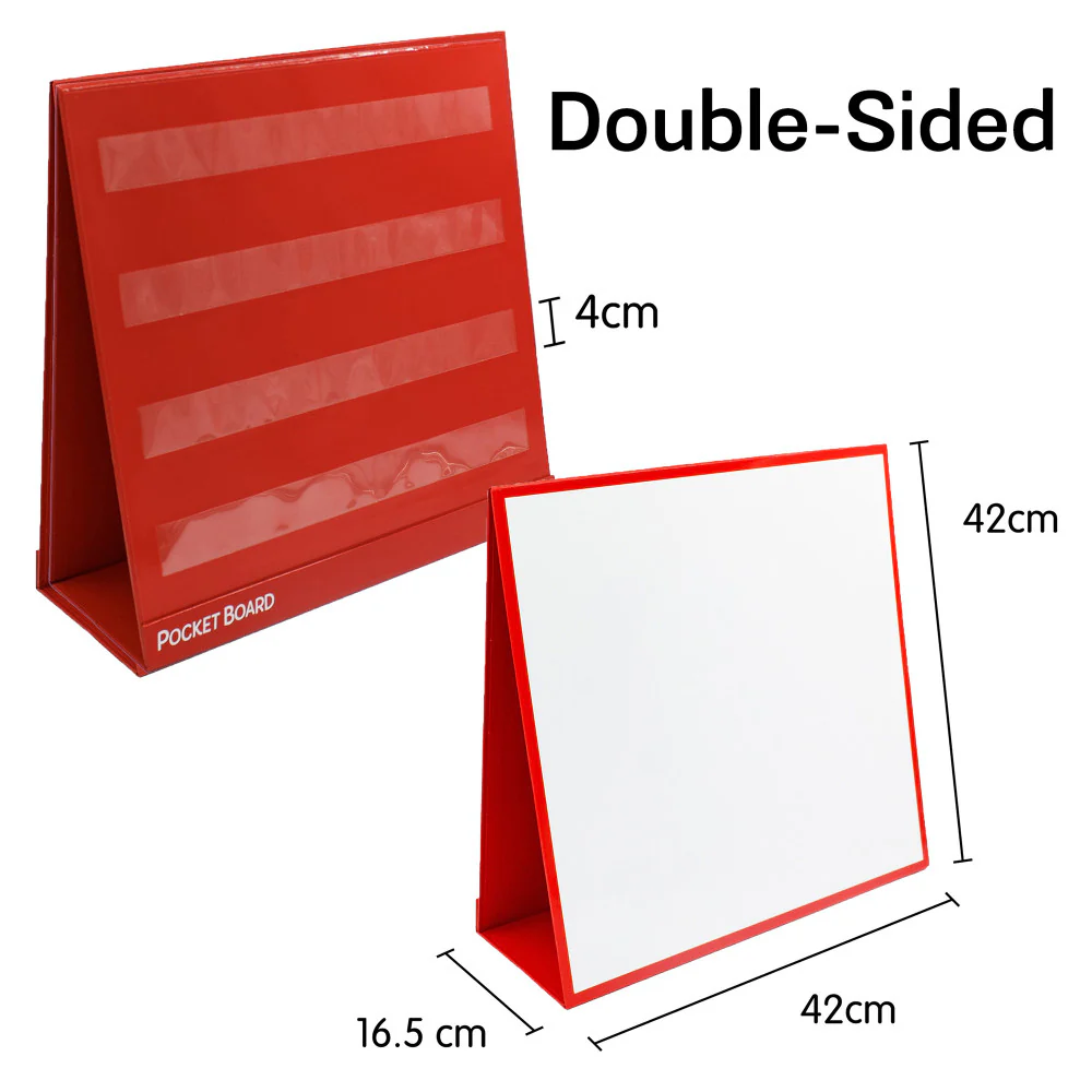Junior Learning Double-Sided Tabletop Pocket Chart - Red & White - Image 2
