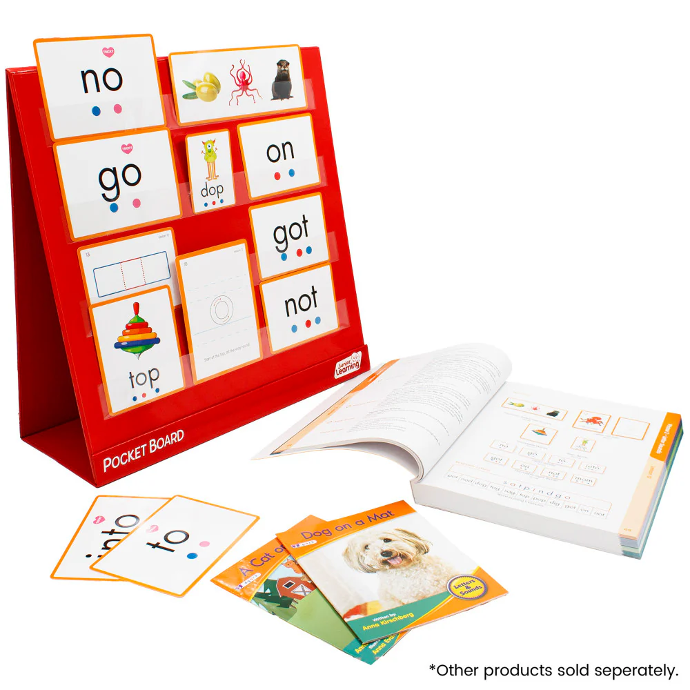 Junior Learning Double-Sided Tabletop Pocket Chart - Red & White - Image 5