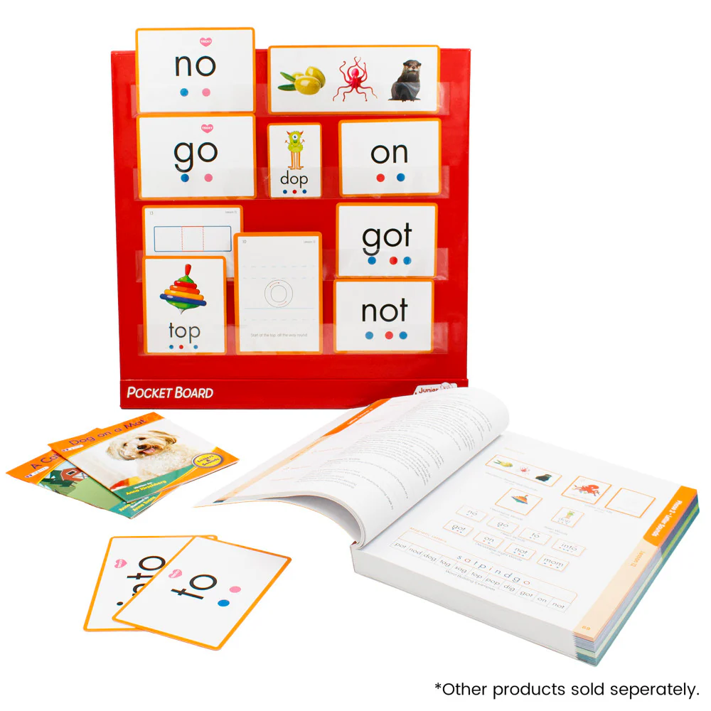 Junior Learning Double-Sided Tabletop Pocket Chart - Red & White - Image 6