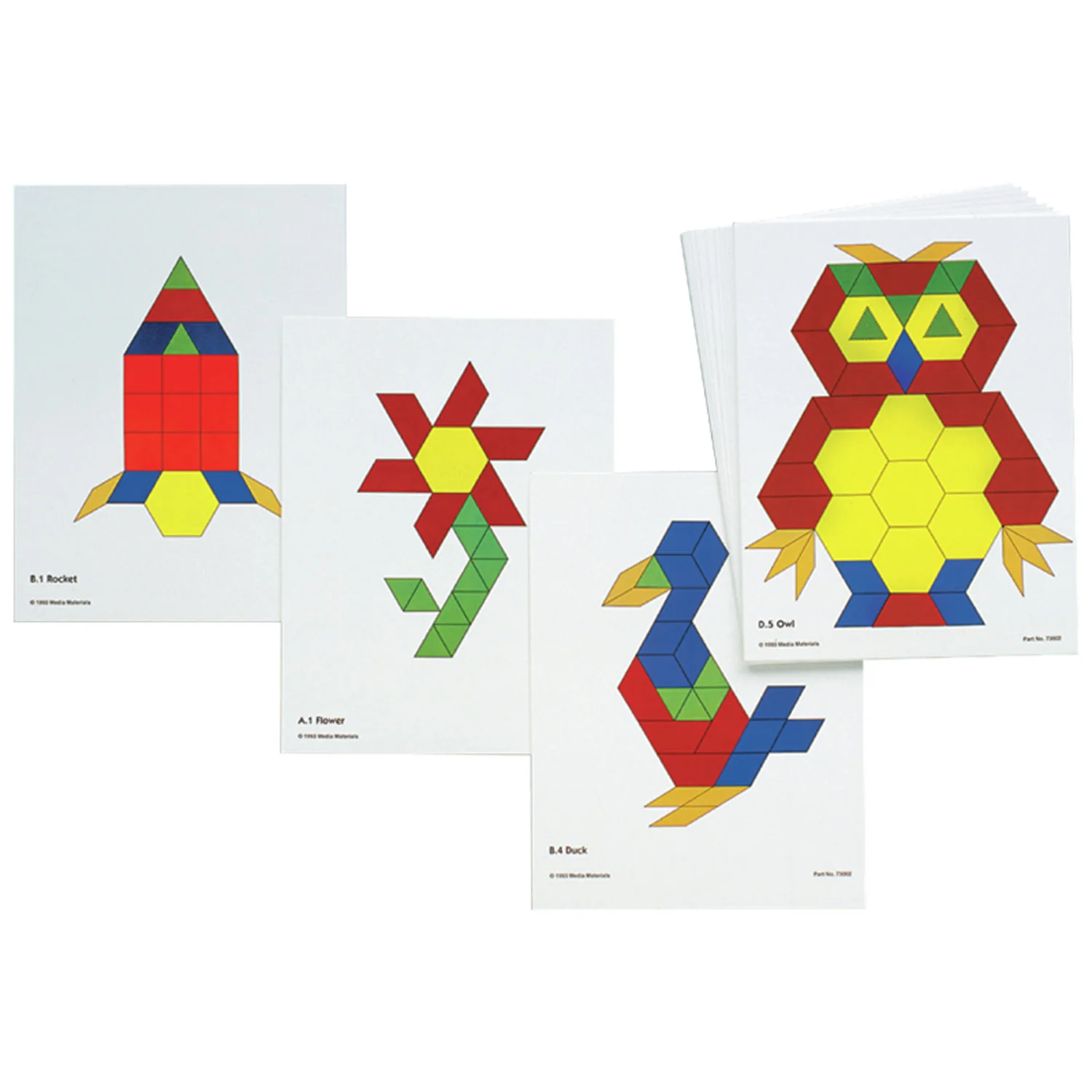 Learning Advantage Fun Geometry Pattern Block Activity Cards - Set of 60 - Image 2