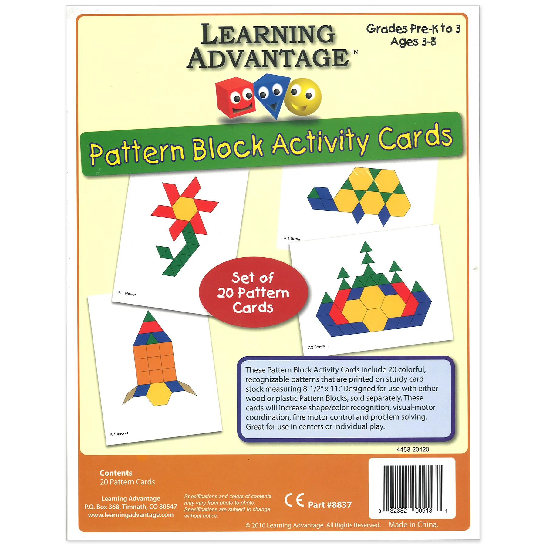Learning Advantage Fun Geometry Pattern Block Activity Cards - Set of 60 - Image 9