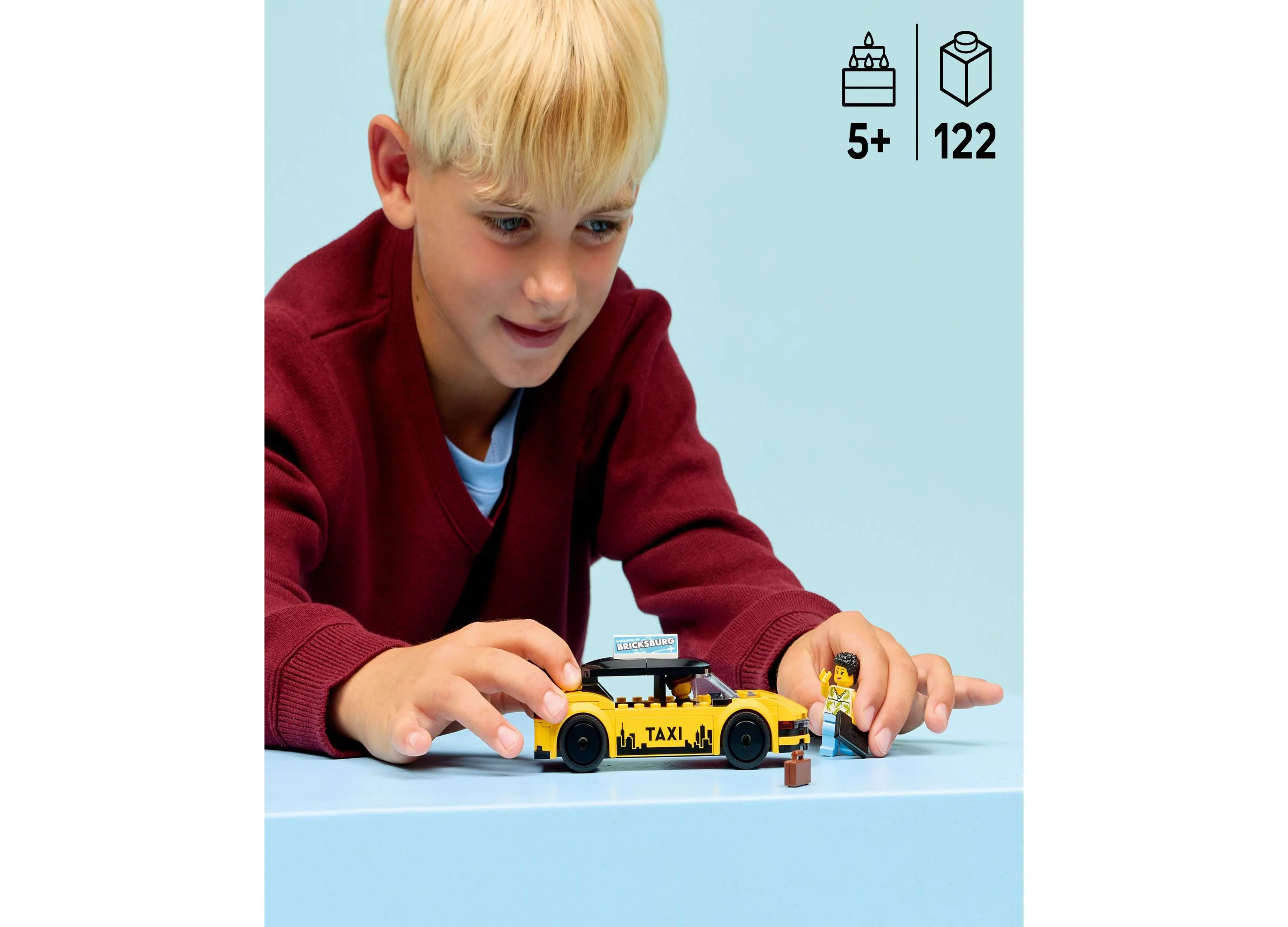 LEGO City Yellow Taxi Building Toy Set - 122 Pieces - Image 6
