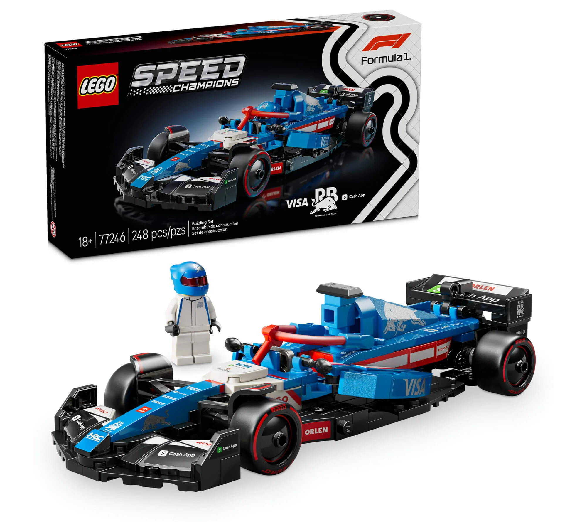 LEGO Speed Champions Visa Cash App RB VCARB 01 F1 Race Car Kit - 248 Pieces