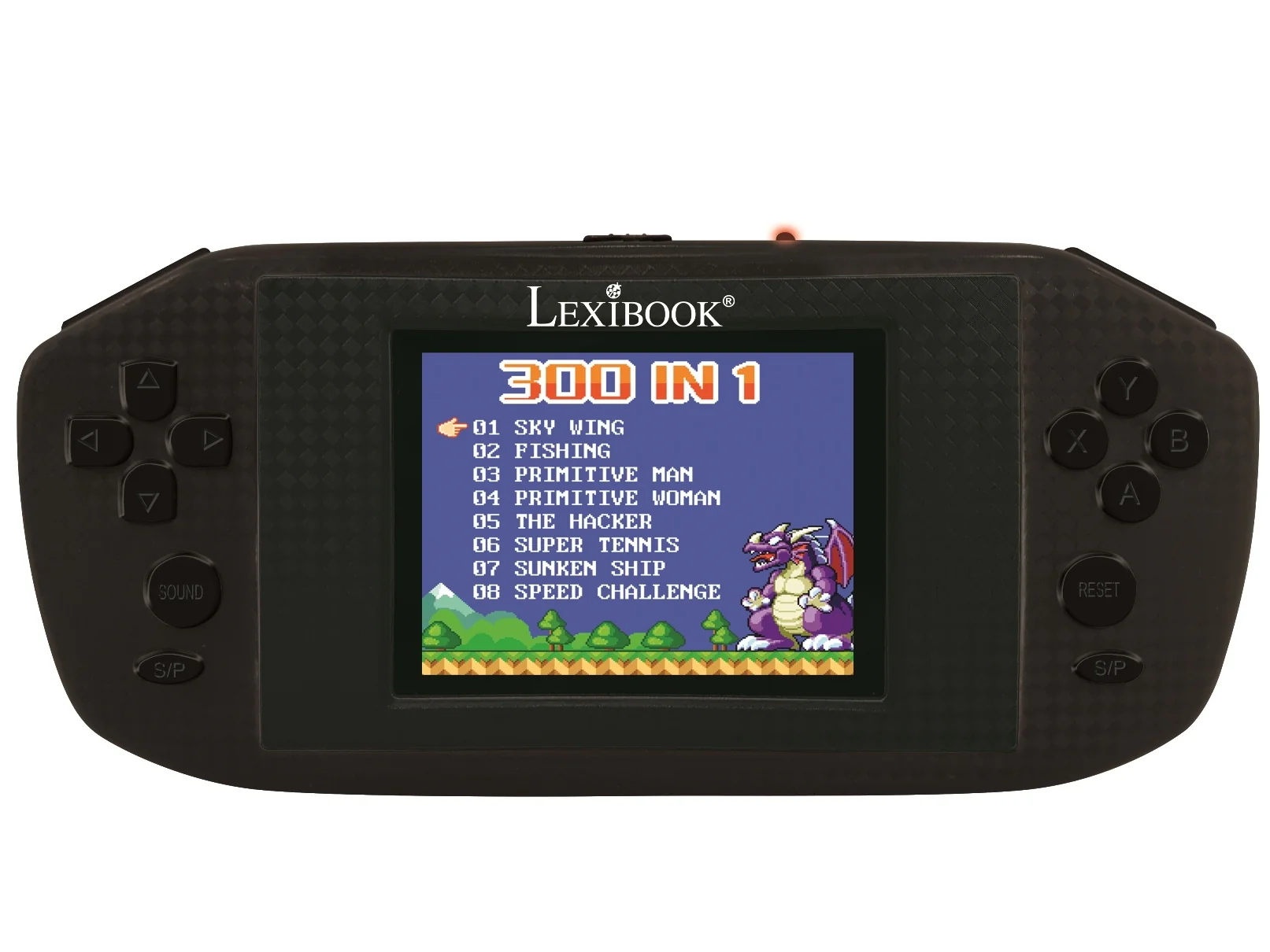Lexibook Compact Power Arcade Handheld Gaming Console, 300 Games, Black