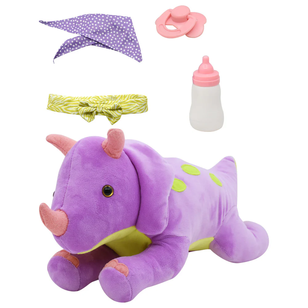 Little Darlings: Hop On Baby & Plush Dino - 15" Baby Doll with Dinosaur Friend - Image 4