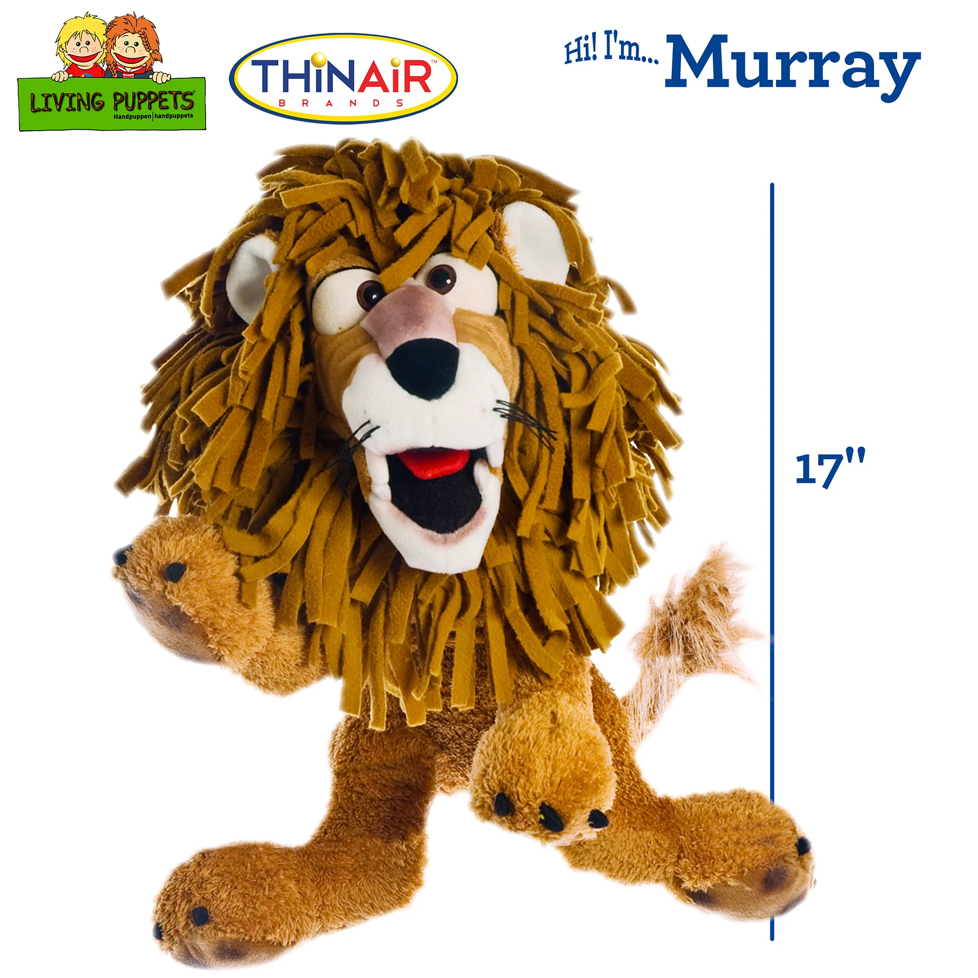 Living Puppets Handmade Murray The Lion Plush Hand Puppet - Soft Play Companion For Kids 3+ - Image 2