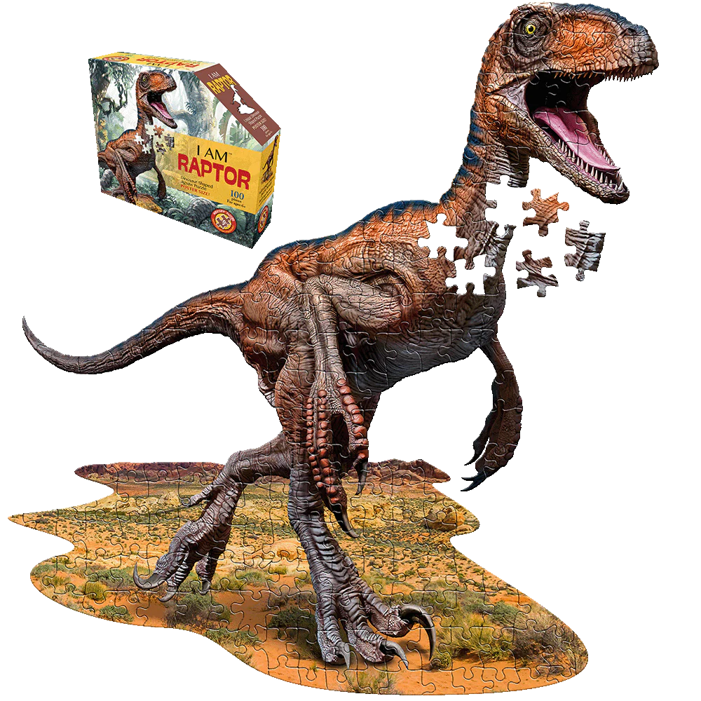 Madd Capp Dinosaur-Themed Raptor Jigsaw Puzzle - 100 pc