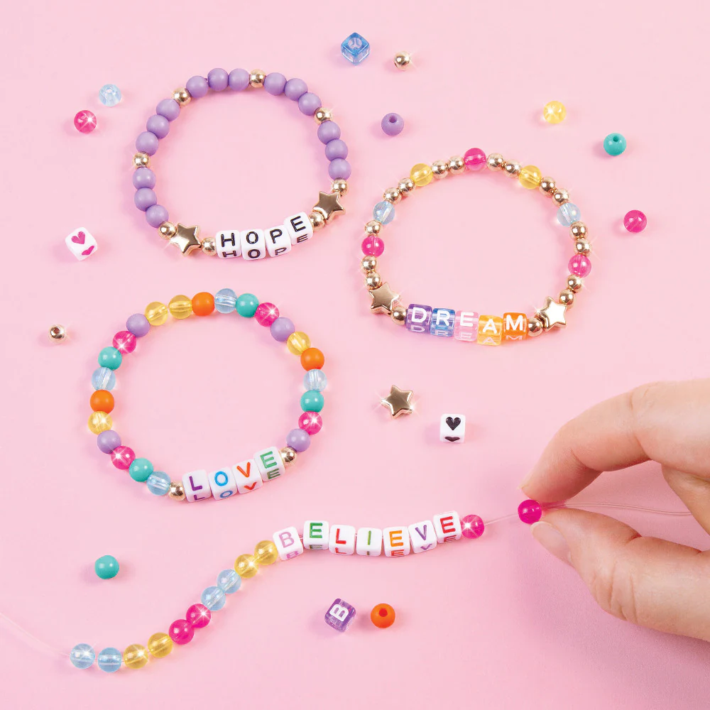Make It Real Say Yes! Alphabet Bead Bracelet Kit - 1008pc DIY Jewelry Crafting Set - Image 5