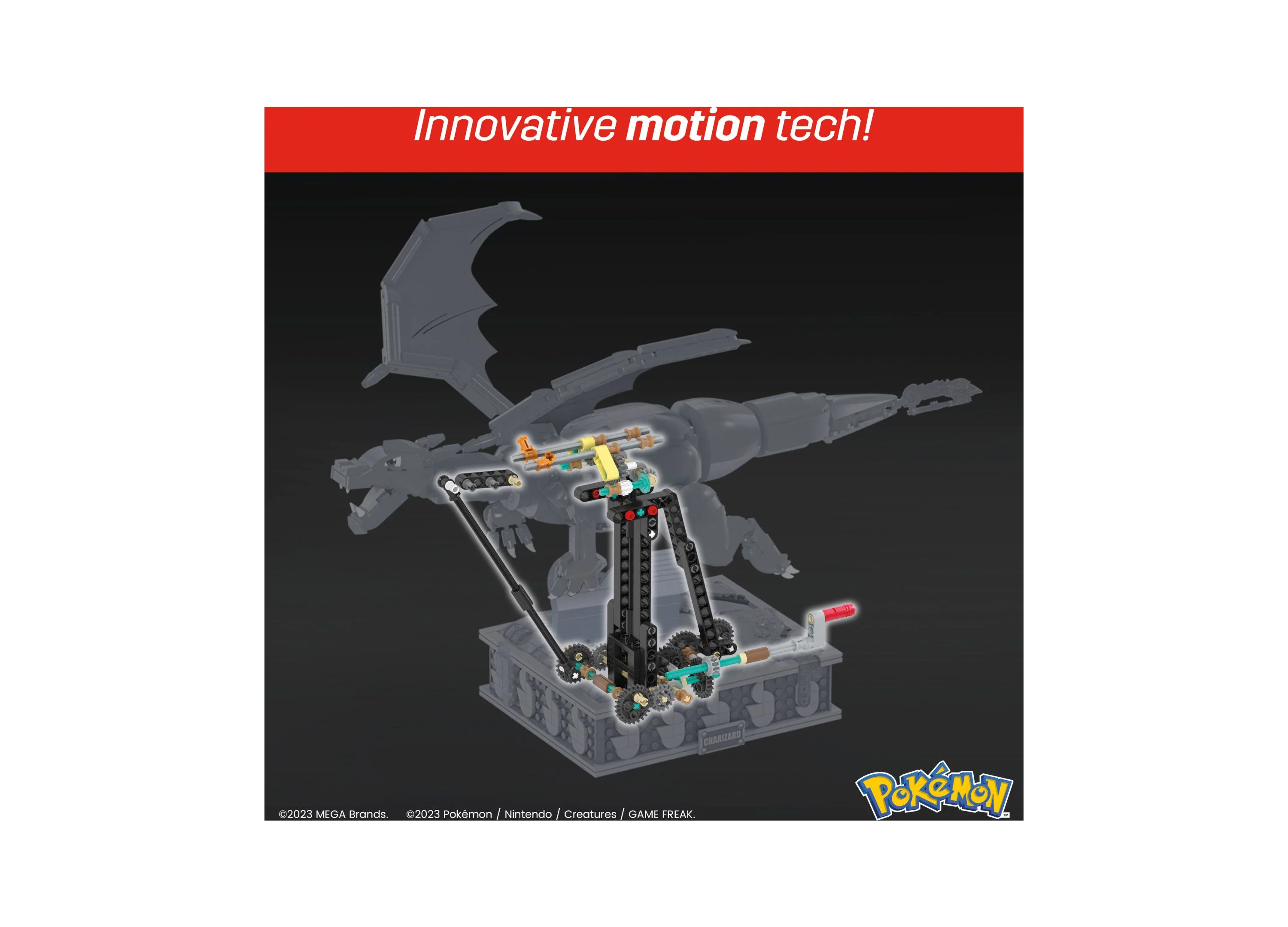 MEGA Pokemon Charizard Motion Tech Building Kit (1663 Pieces) - Collector's Edition - Image 3