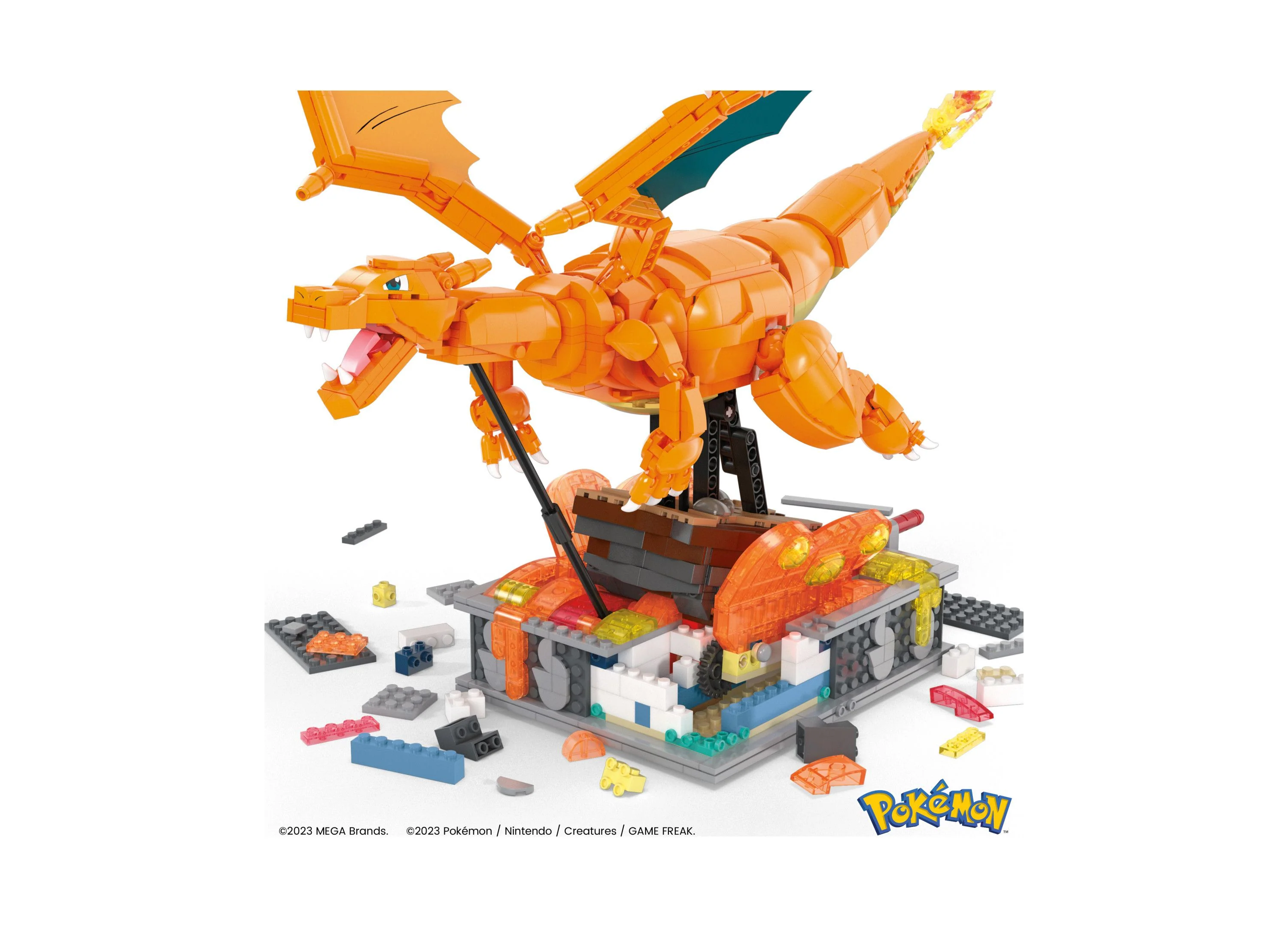 MEGA Pokemon Charizard Motion Tech Building Kit (1663 Pieces) - Collector's Edition - Image 4