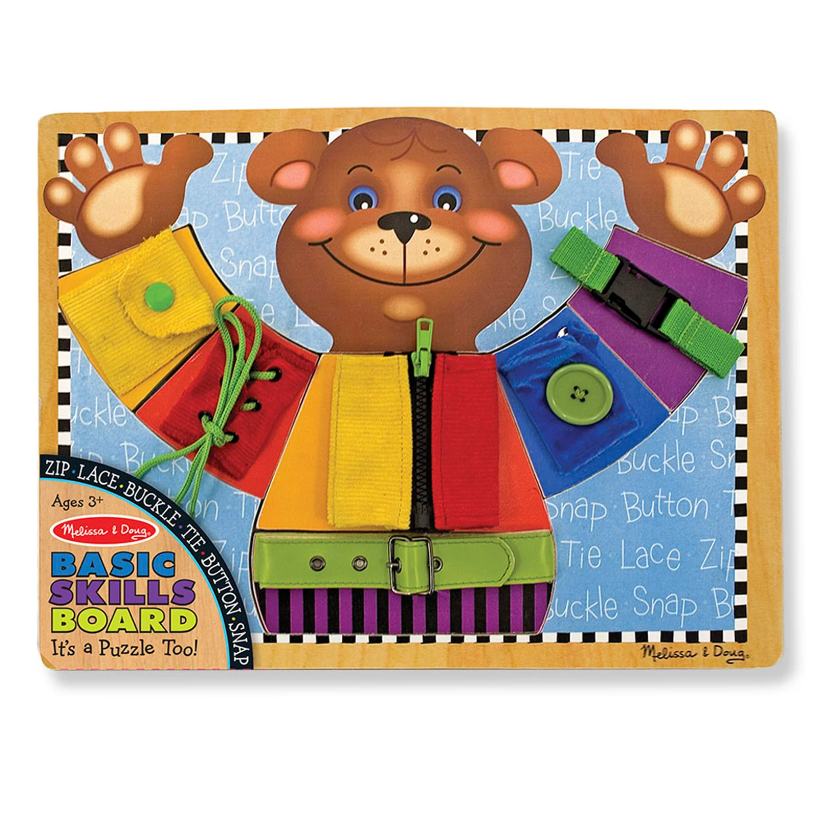 Melissa & Doug Basic Skills Wooden Learning Board - Educational Puzzle Toy - Image 2