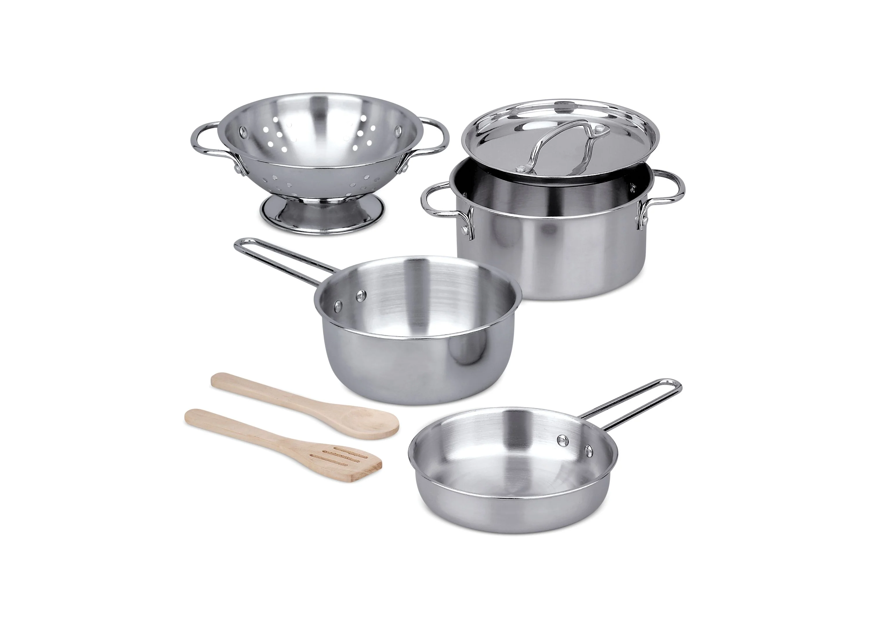Melissa & Doug Stainless Steel Pretend Play Kitchen Set - 8 Pieces - Image 2