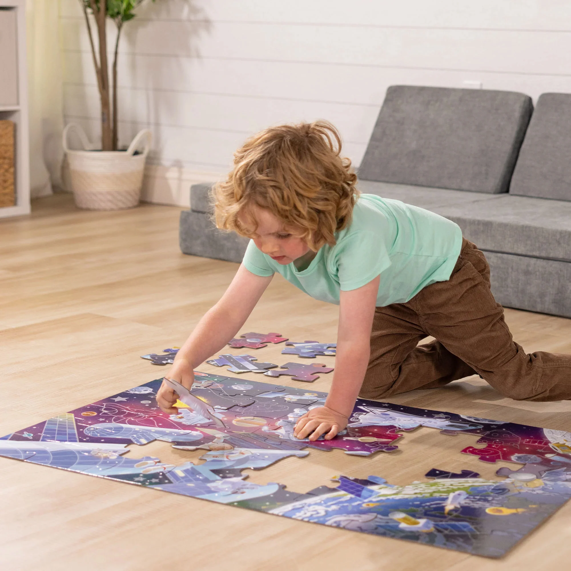 Melissa & Doug Outer Space 48 pc Glow-in-the-Dark Floor Puzzle - Image 5