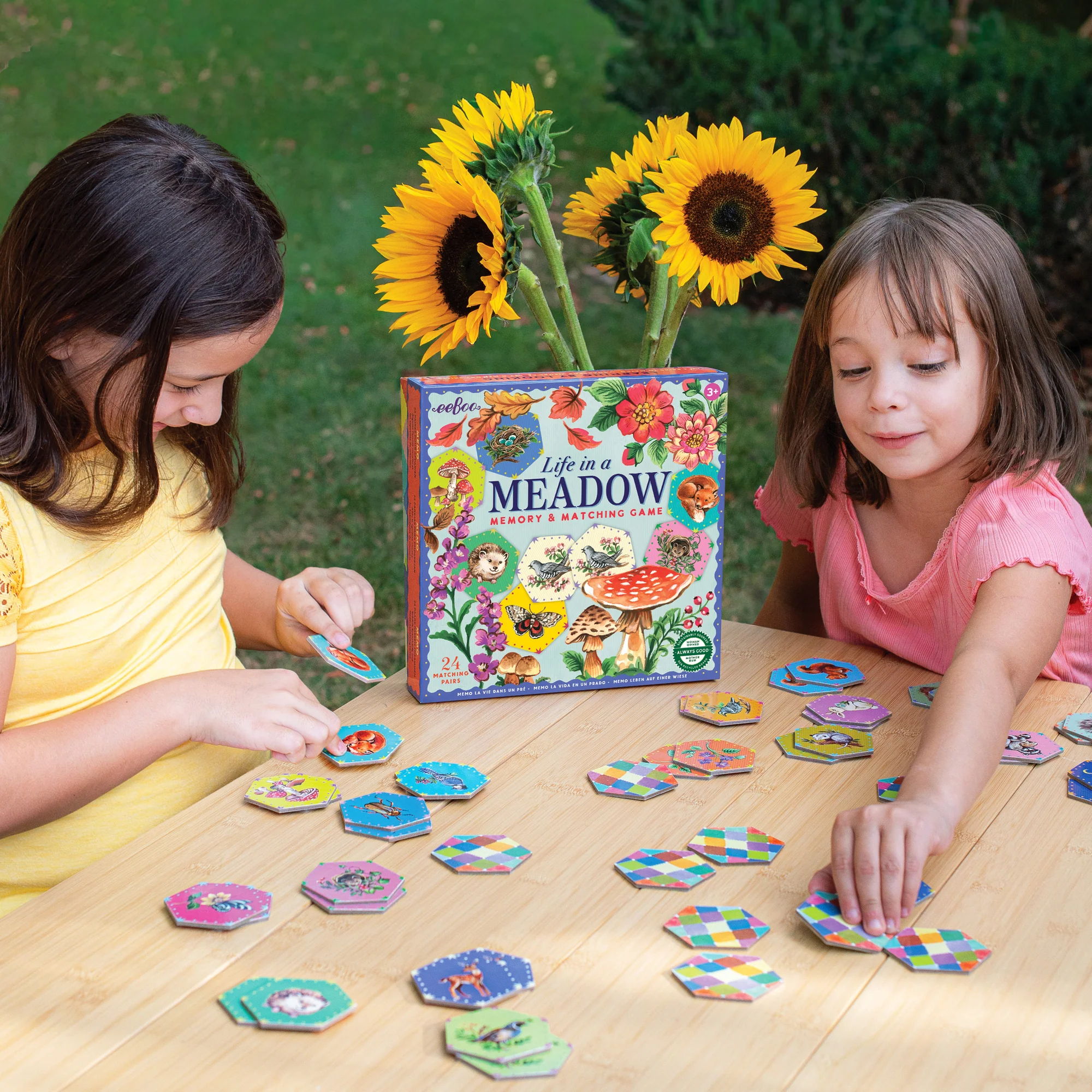eeBoo Life In A Meadow Memory & Matching Game With 24 Hexagonal Tiles - Image 4