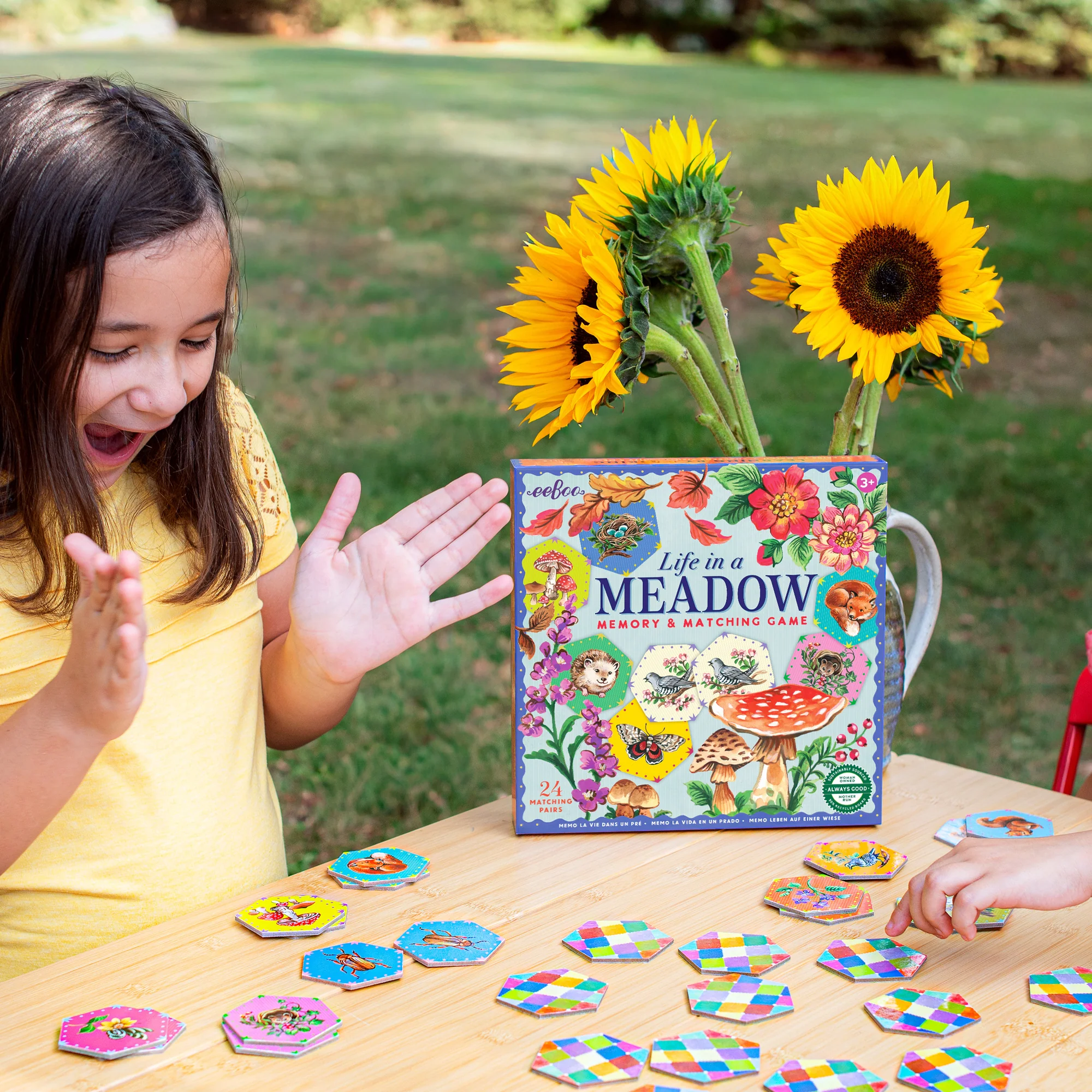 eeBoo Life In A Meadow Memory & Matching Game With 24 Hexagonal Tiles - Image 5