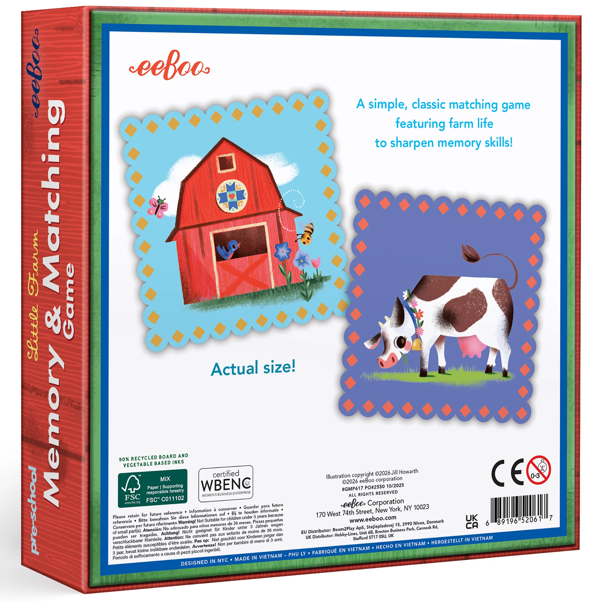 eeBoo Little Farm Memory & Matching Game With 20 Tiles - Image 2