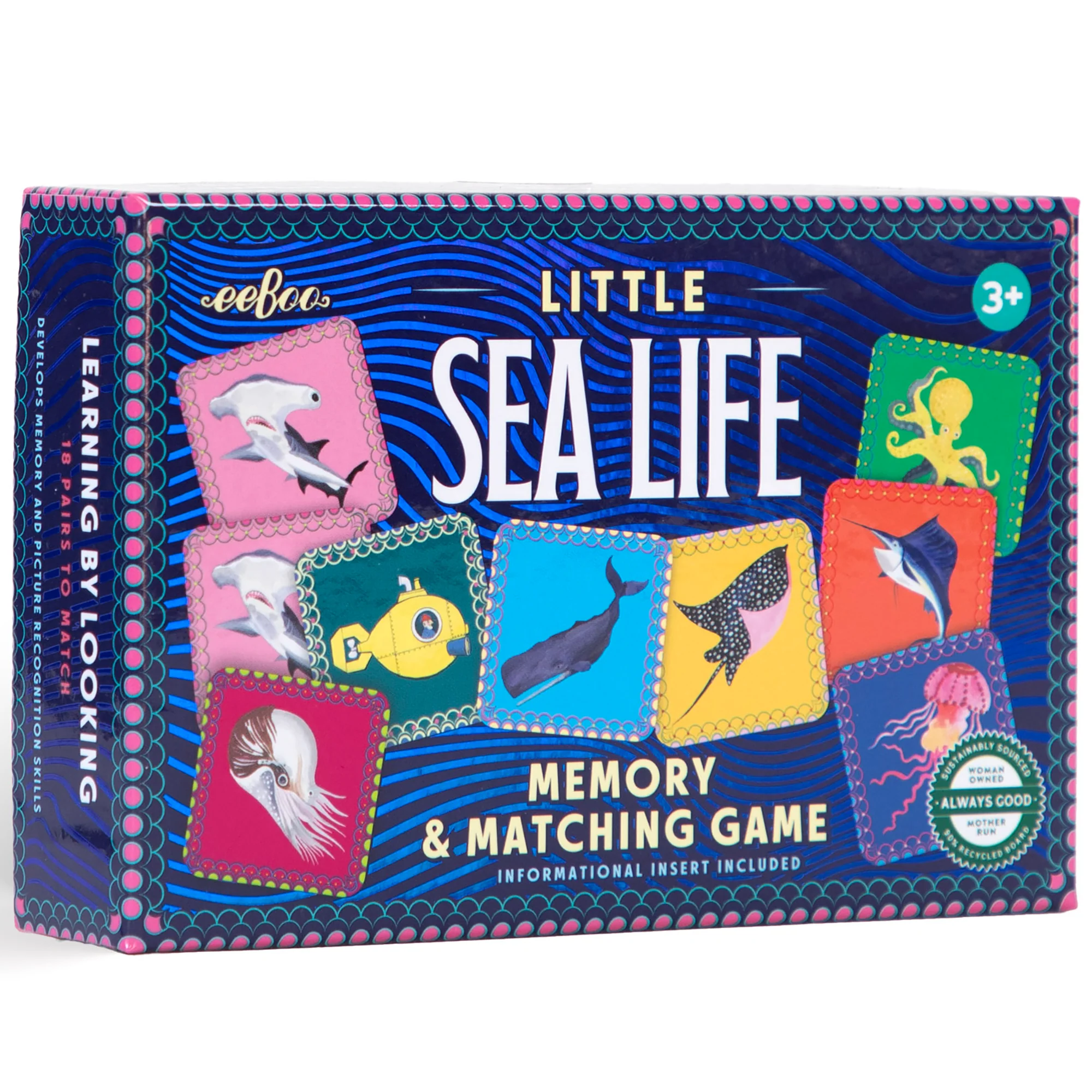 eeBoo Sea Life Memory & Matching Game With 18 Pairs