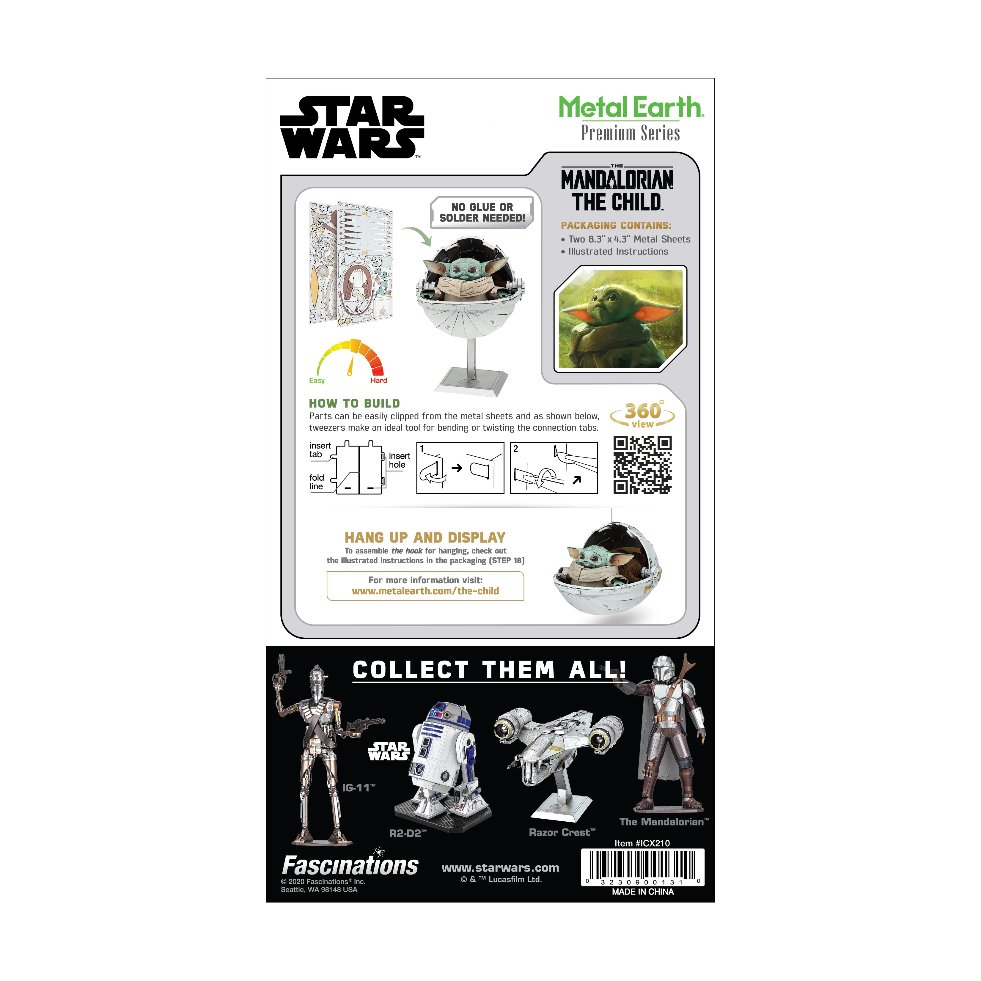 Metal Earth ICONX Star Wars 3D Model Kit - The Mandalorian The Child - Image 3