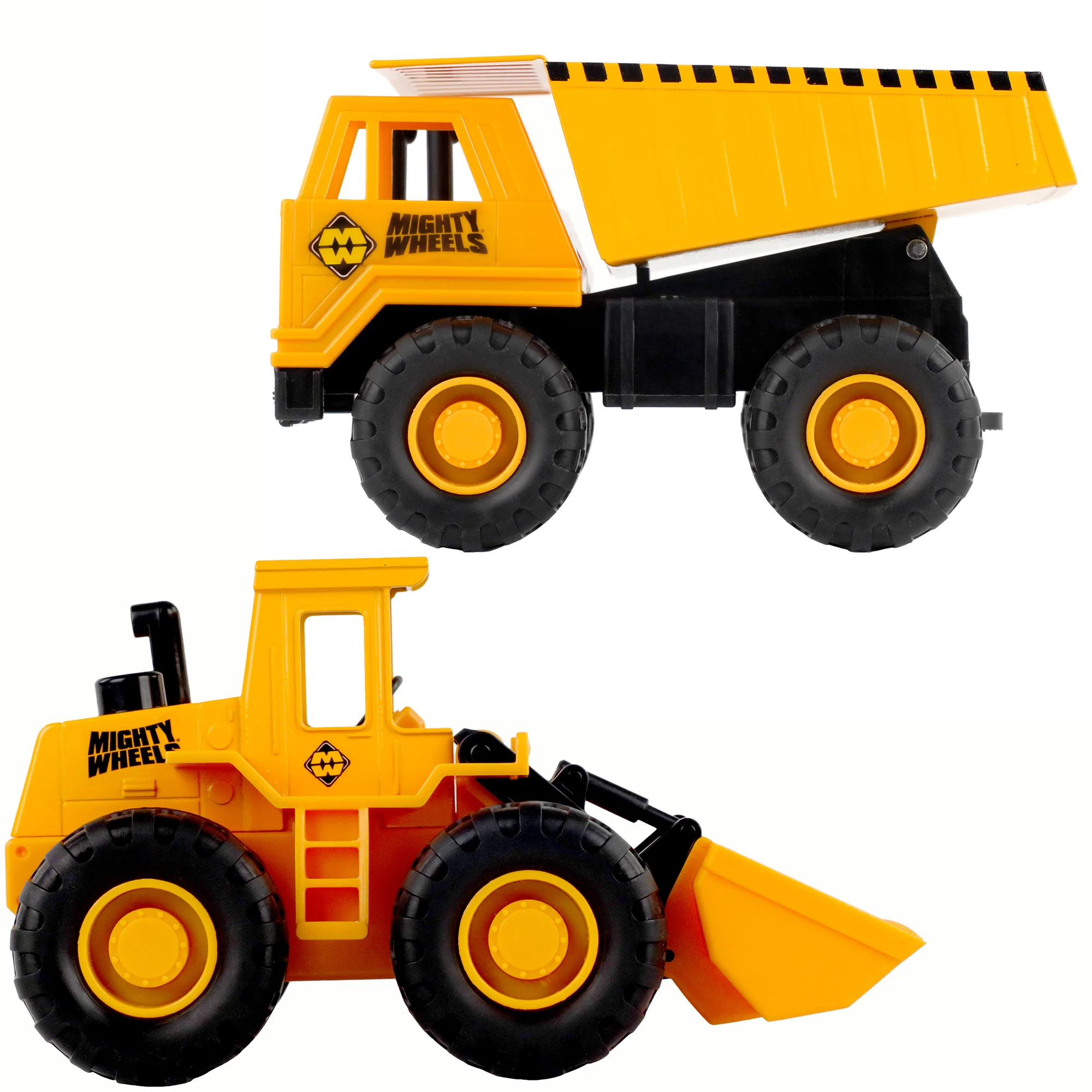 Mighty Wheels Construction Twin Pack - 7" Dump Truck & Front Loader - Image 3