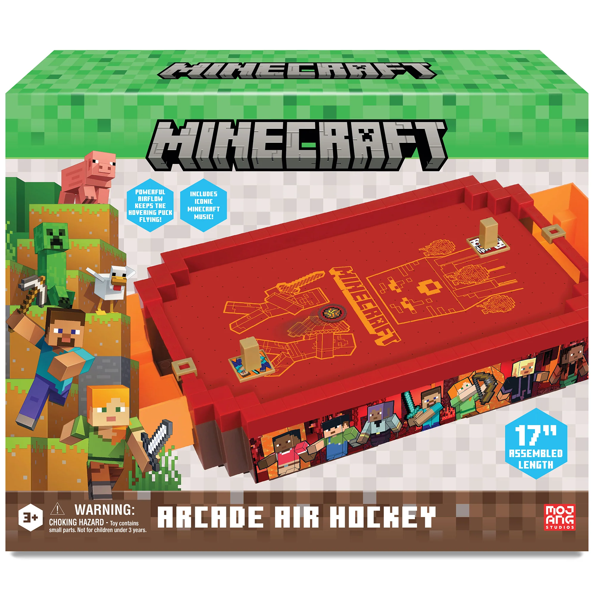 Minecraft Arcade Nether 17-Inch Tabletop Air Hockey Game