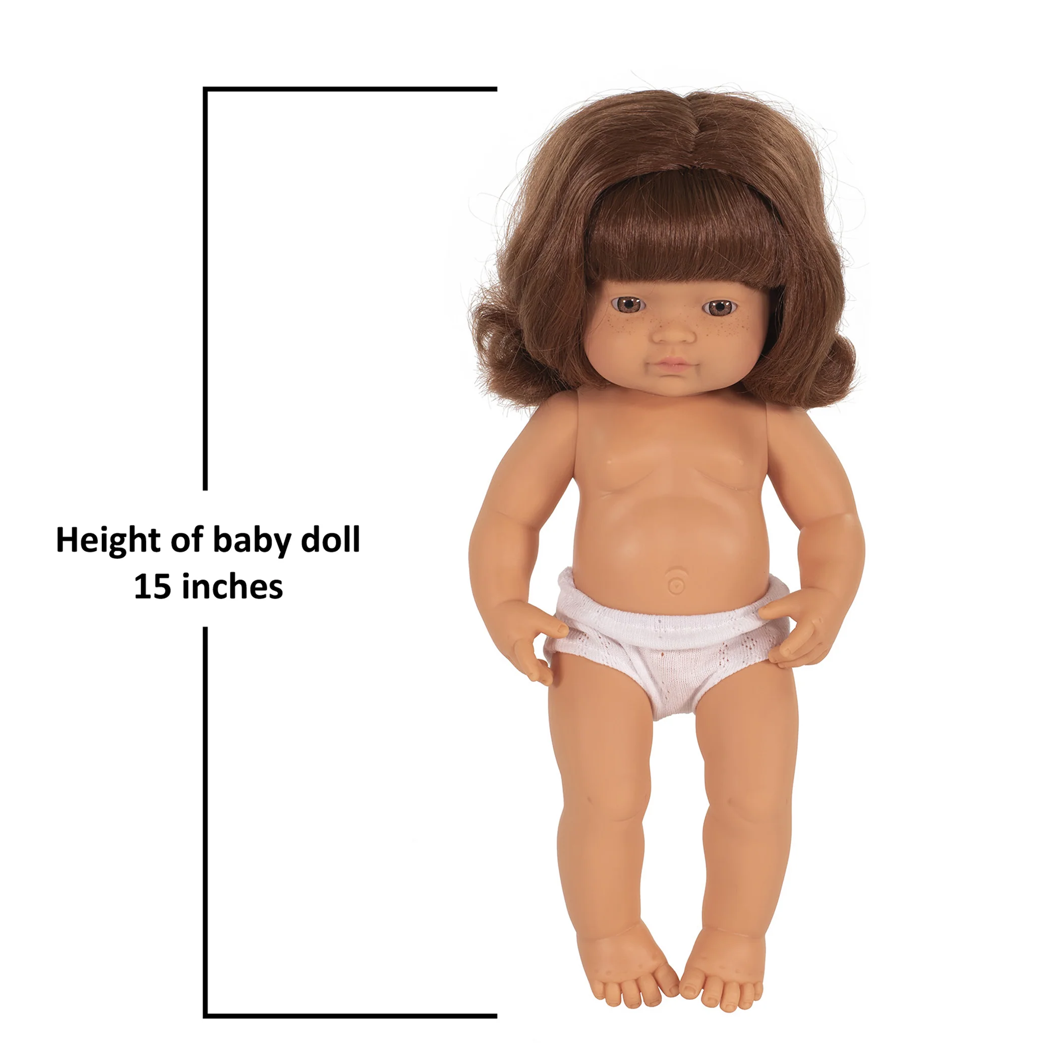 Miniland 15 inch Baby Doll with Red Hair - Image 3