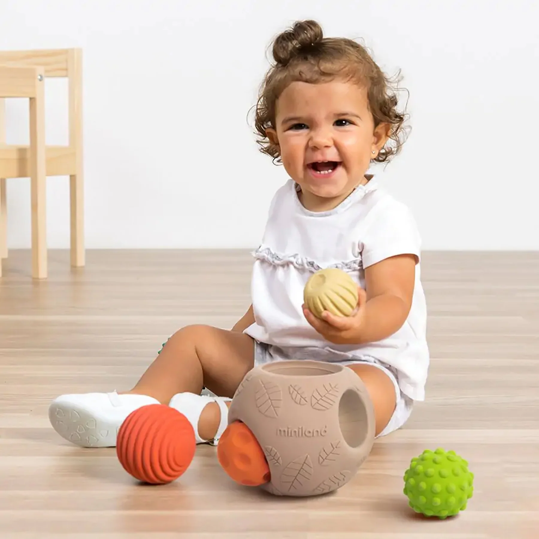 Miniland ECO Big Sensory Ball Set - 5 Textured Pieces for Tactile Stimulation - Image 2