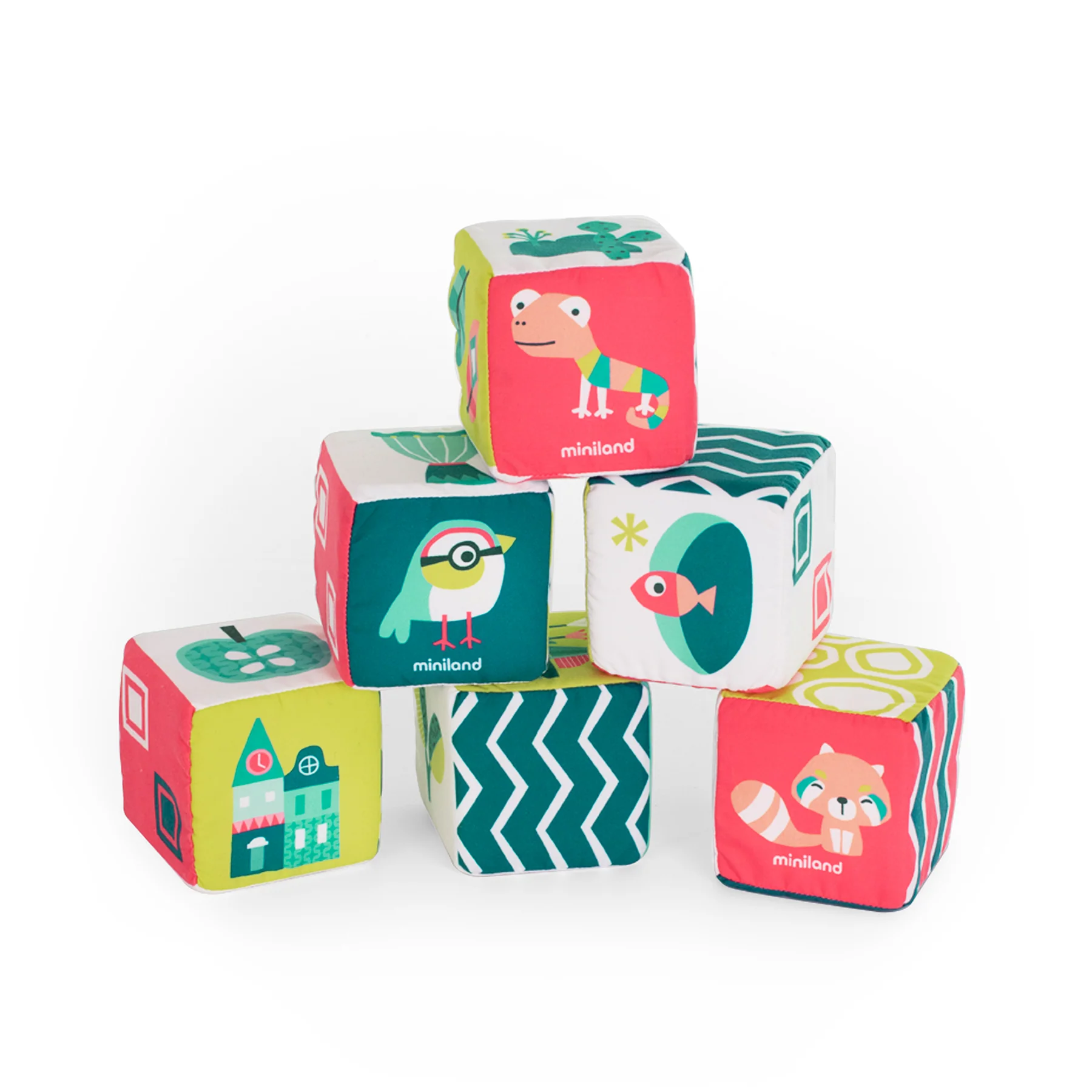Miniland Feel to Learn - Soft Rattle Cubes Set - Image 2