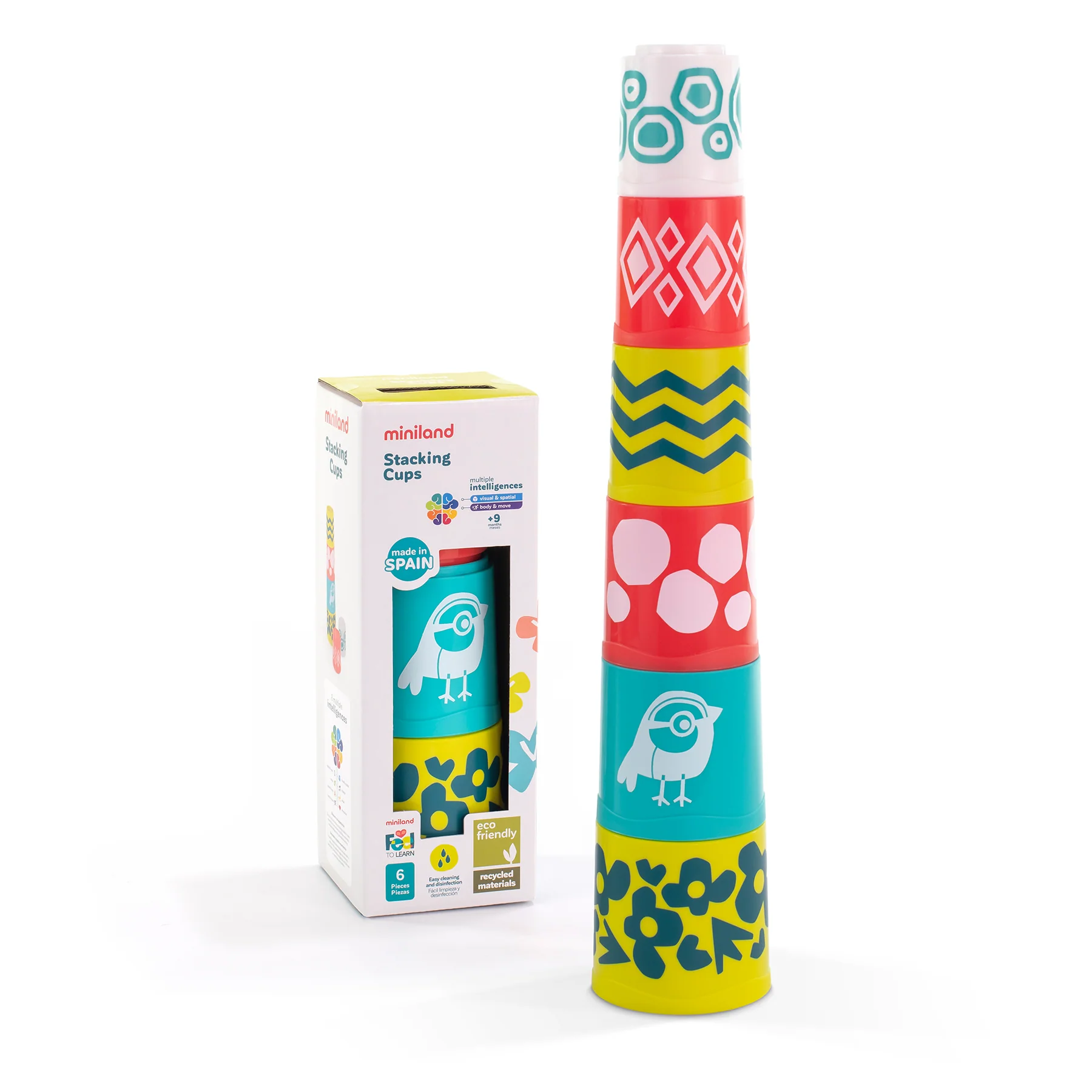 Miniland Feel to Learn - Eco-Friendly Stacking Cups