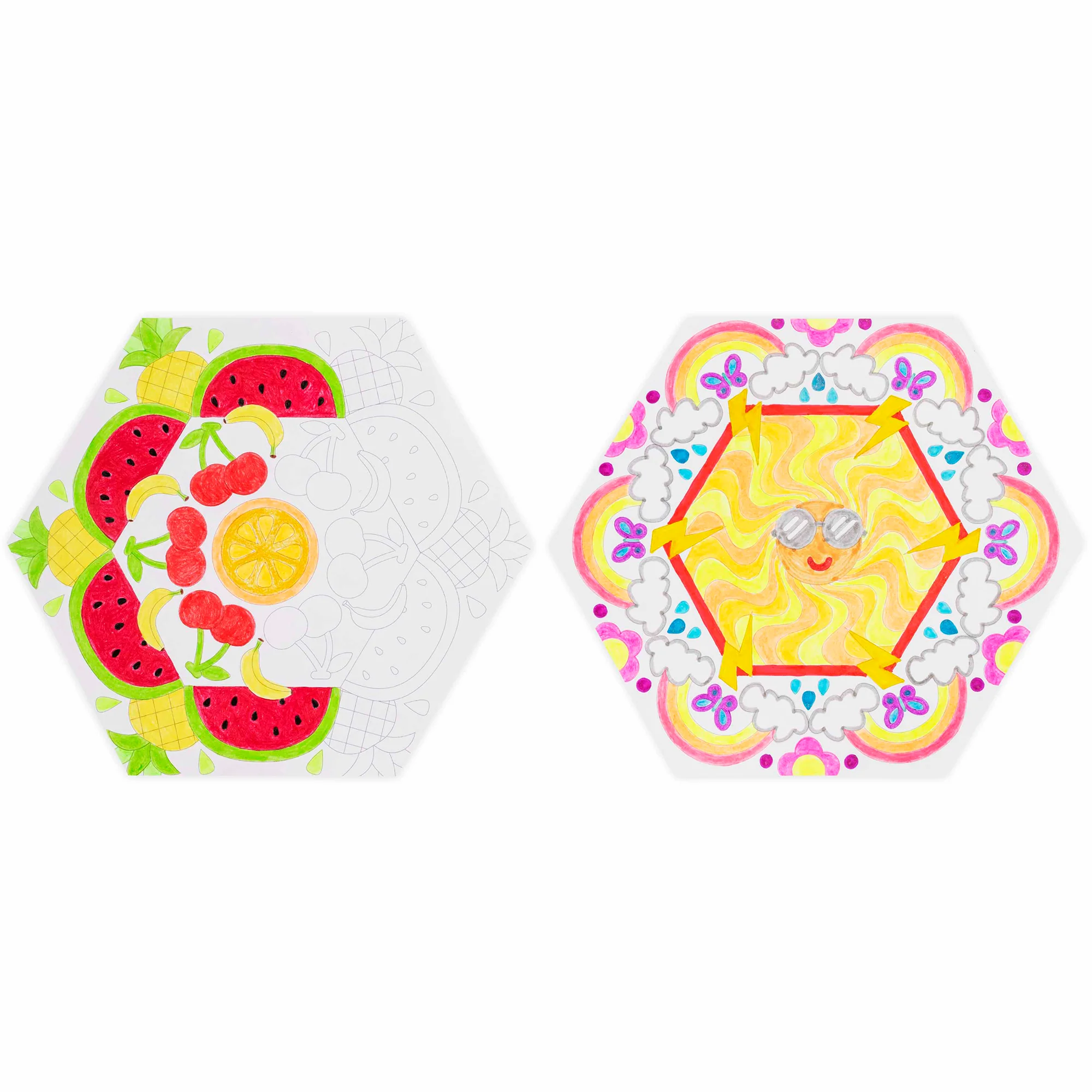 Mandala Mixed Media Coloring Pad - 24 Hexagon Sheets, 160gsm Acid-Free Paper - Image 5