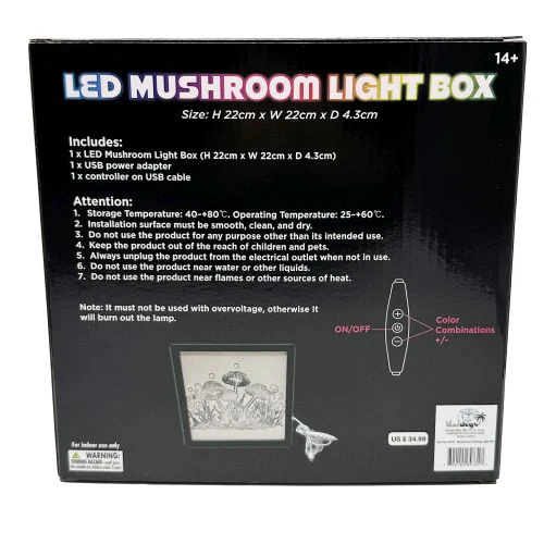 Mystical Mushroom Flowing Light Box - USB-Powered Neon Glow - Image 3