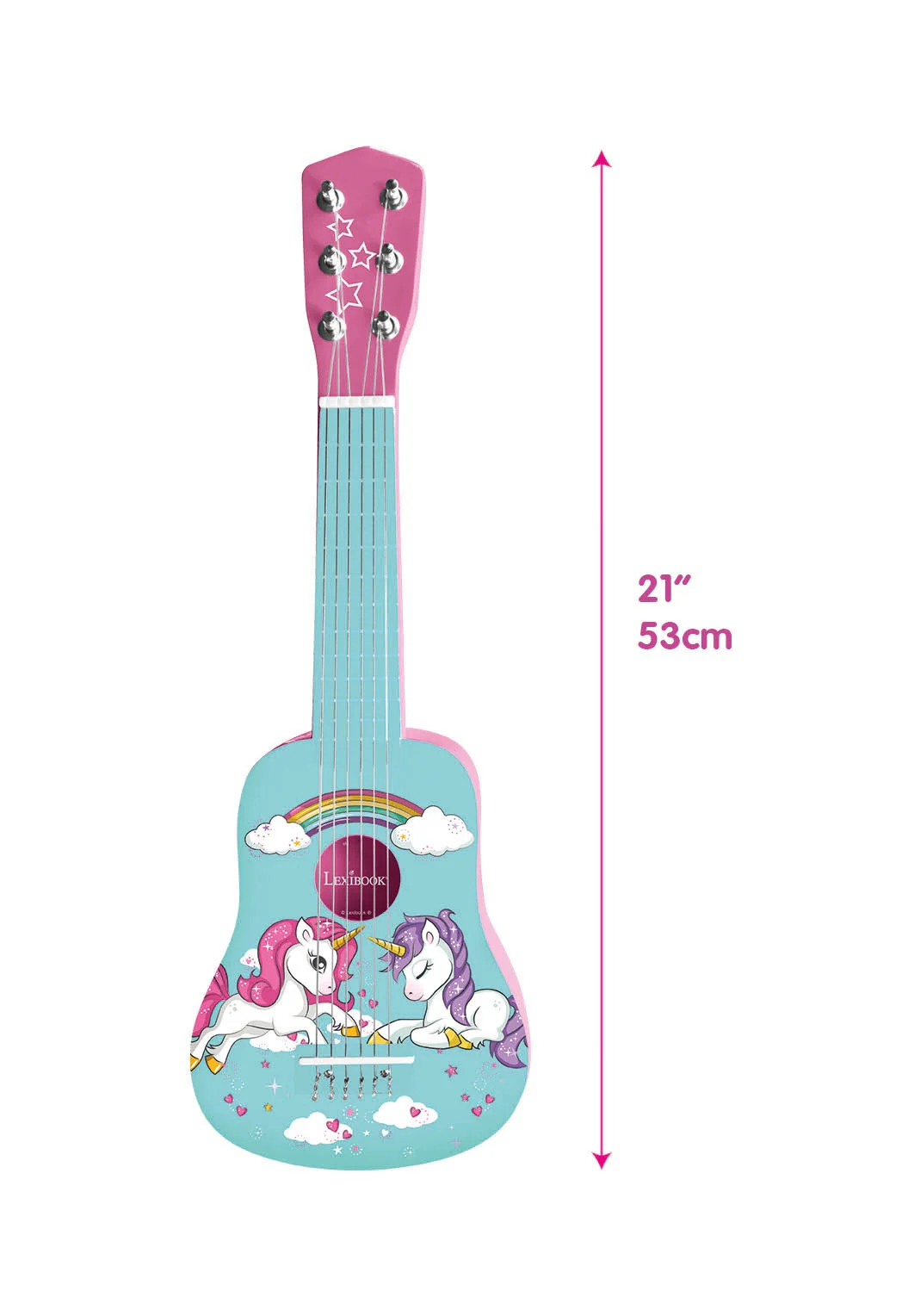 Melody Magic 21-Inch Unicorn Wooden Guitar for Kids - Image 2
