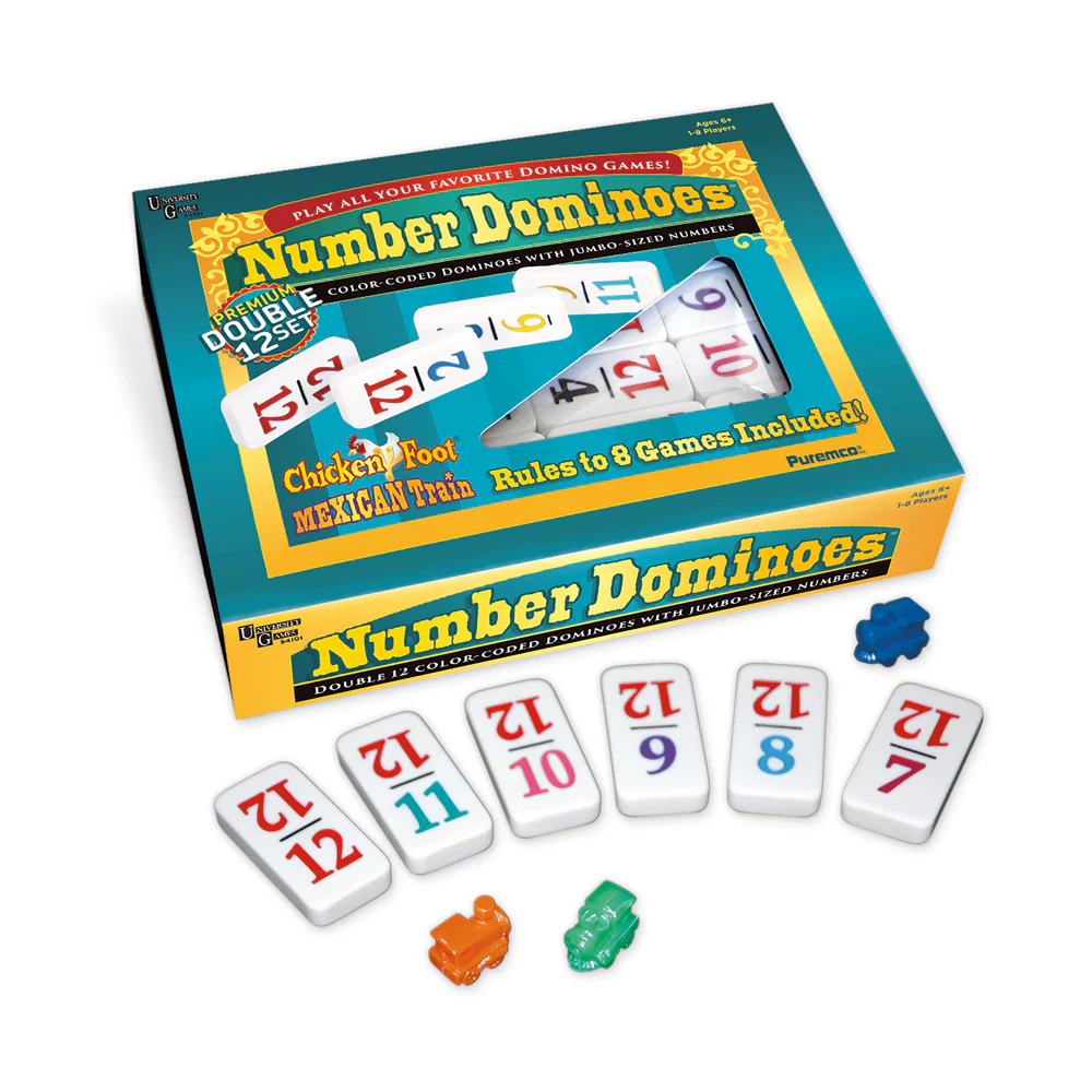 Number Dominoes Premium Double 12 Set with Color-Coded Tiles - Image 2