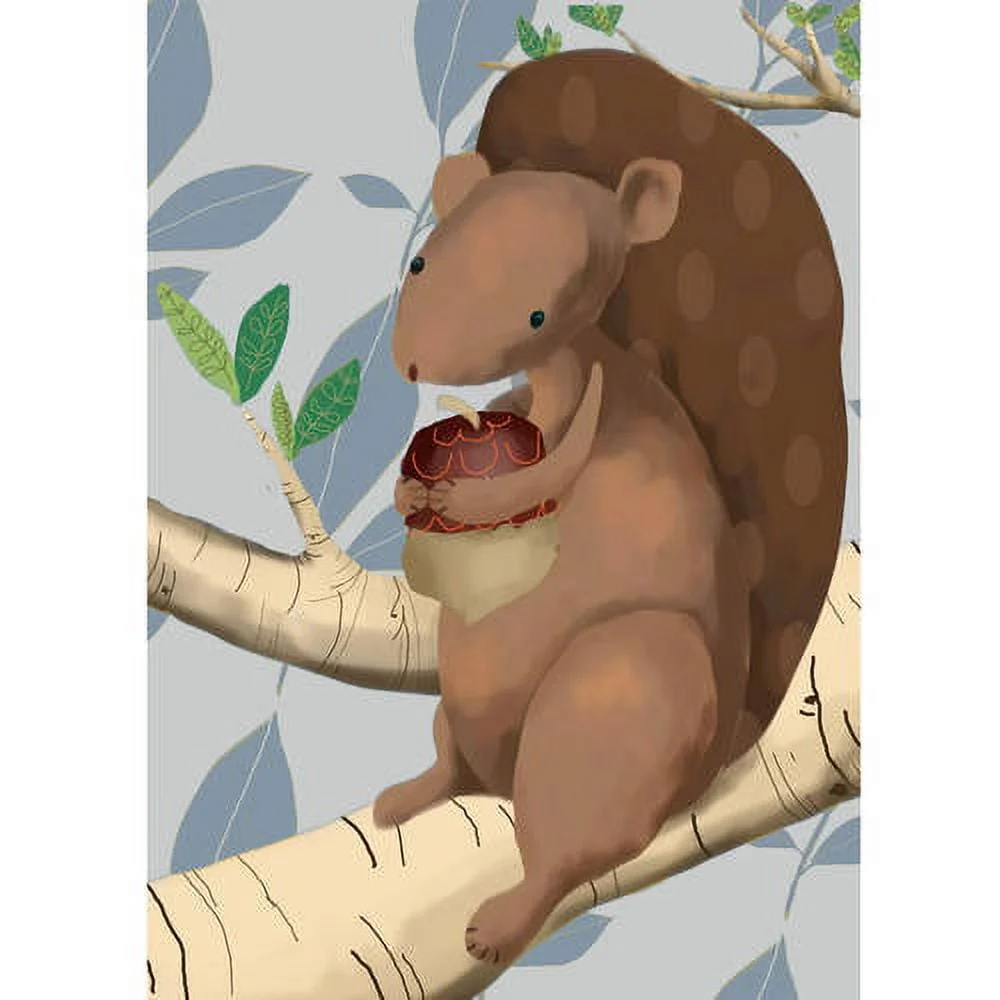 Oopsy Daisy Sal The Squirrel 10 inch Canvas Wall Art - Muted Blue