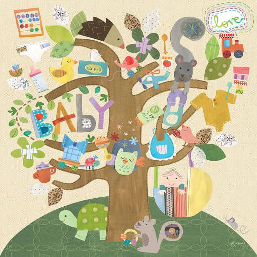 Oopsy Daisys Rock A Bye Tree by Jill McDonald – Colorful Nursery Wall Art