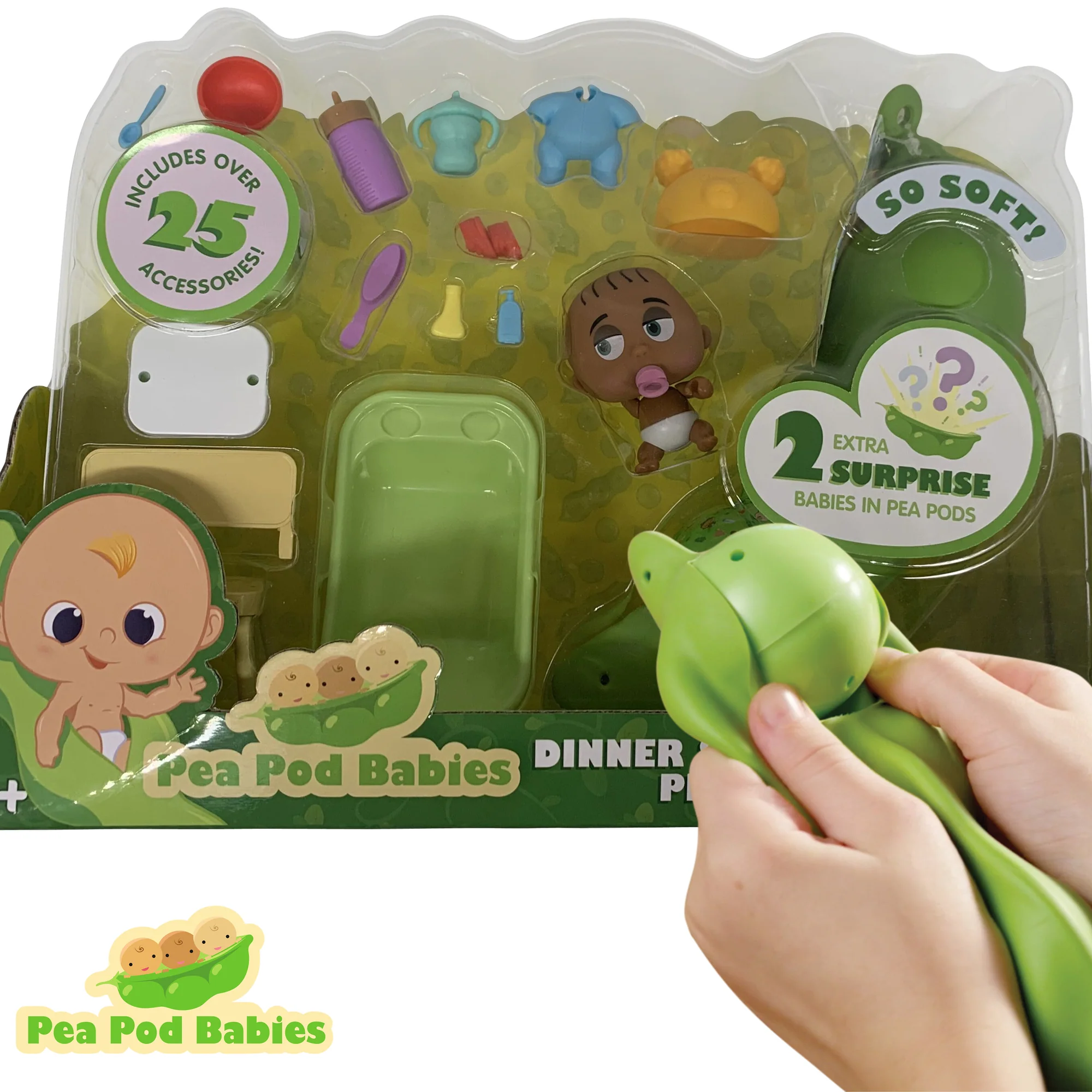 Pea Pod Babies 27-Piece Dinner & Bath Playset with Mini Dolls and Accessories - Image 2