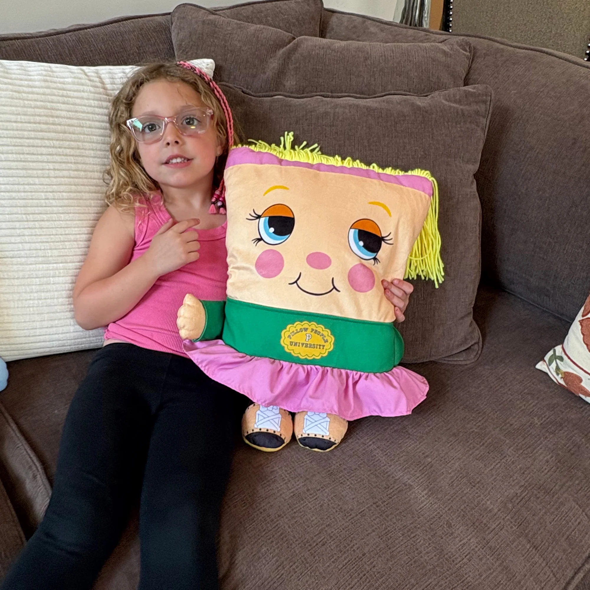 Pillow People Jill College 2-in-1 Plush Toy & Pillow – Retro 80's Design - Image 2