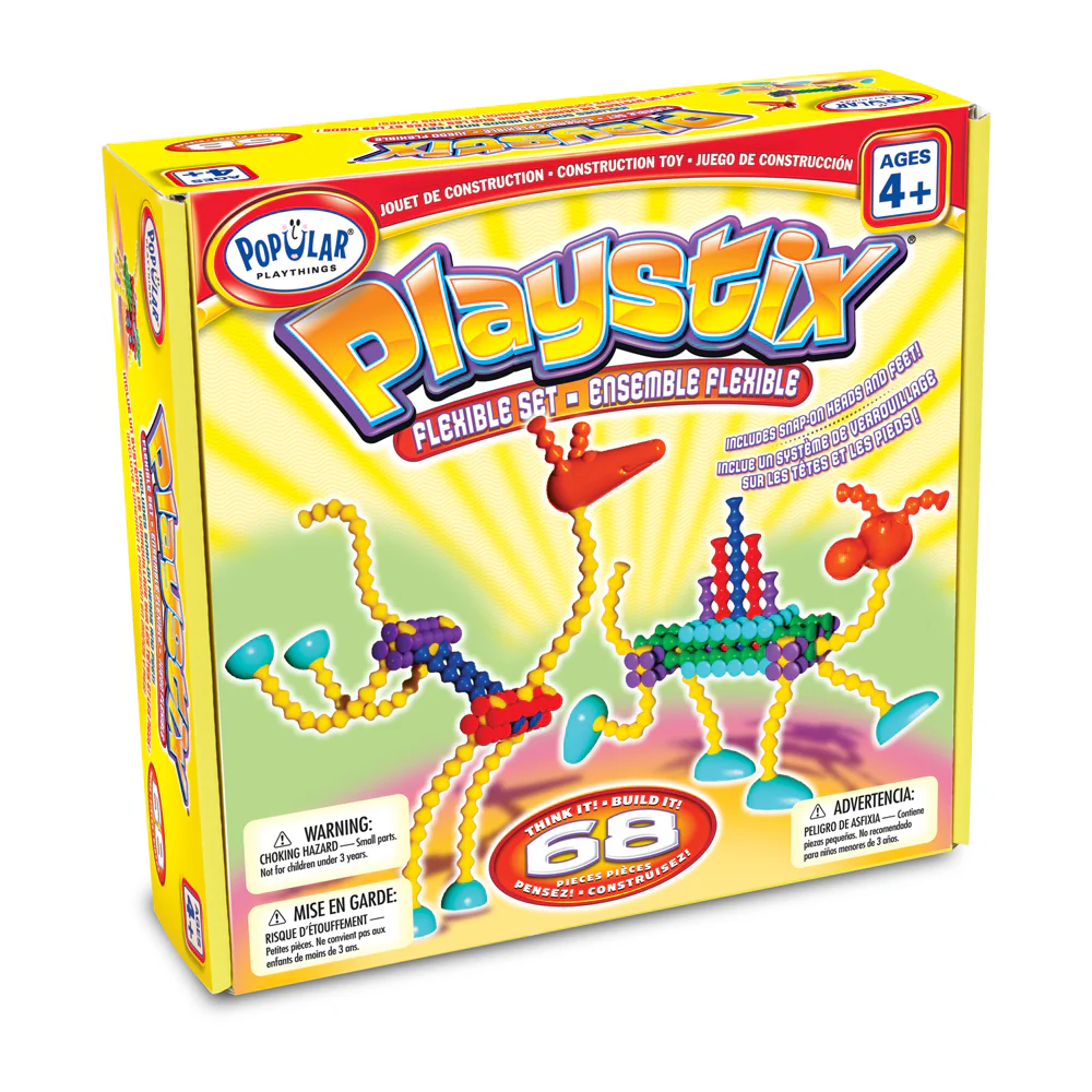Popular Playthings Playstix Flexible Set - 68 Piece Construction Toy