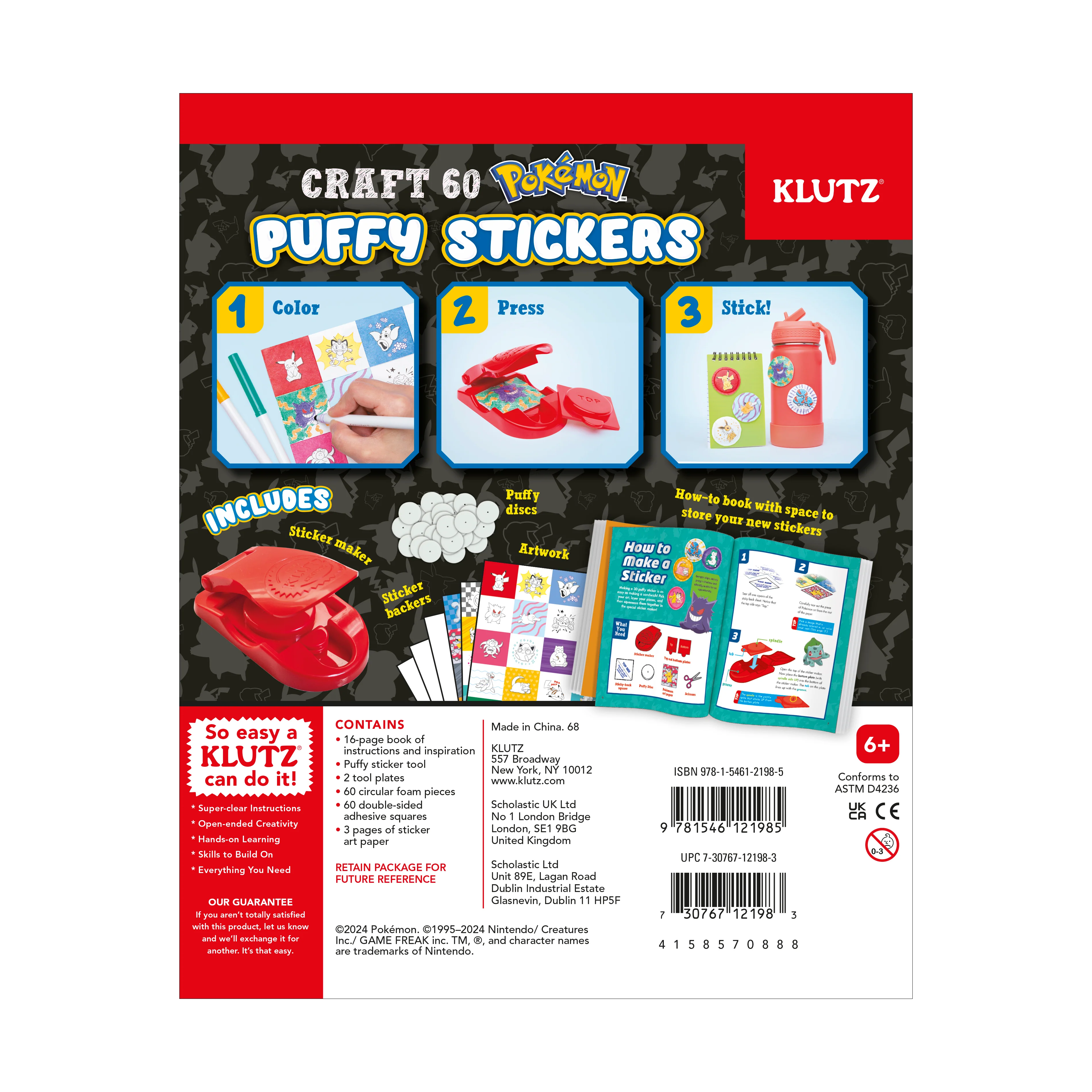 Klutz Pokemon Series Color-In 3D Puffy Sticker Maker Kit - Image 2