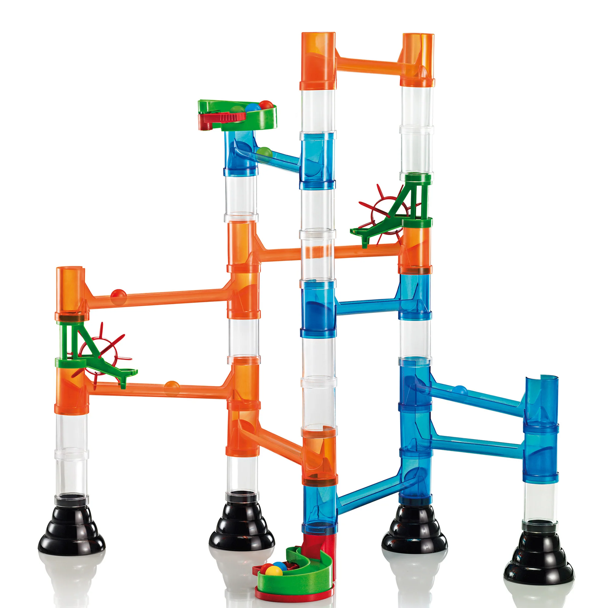 Quercetti Migoga 45-Piece Transparent Marble Run Set - Includes Spinning Wheels & Pipes, STEM Toy - Image 5