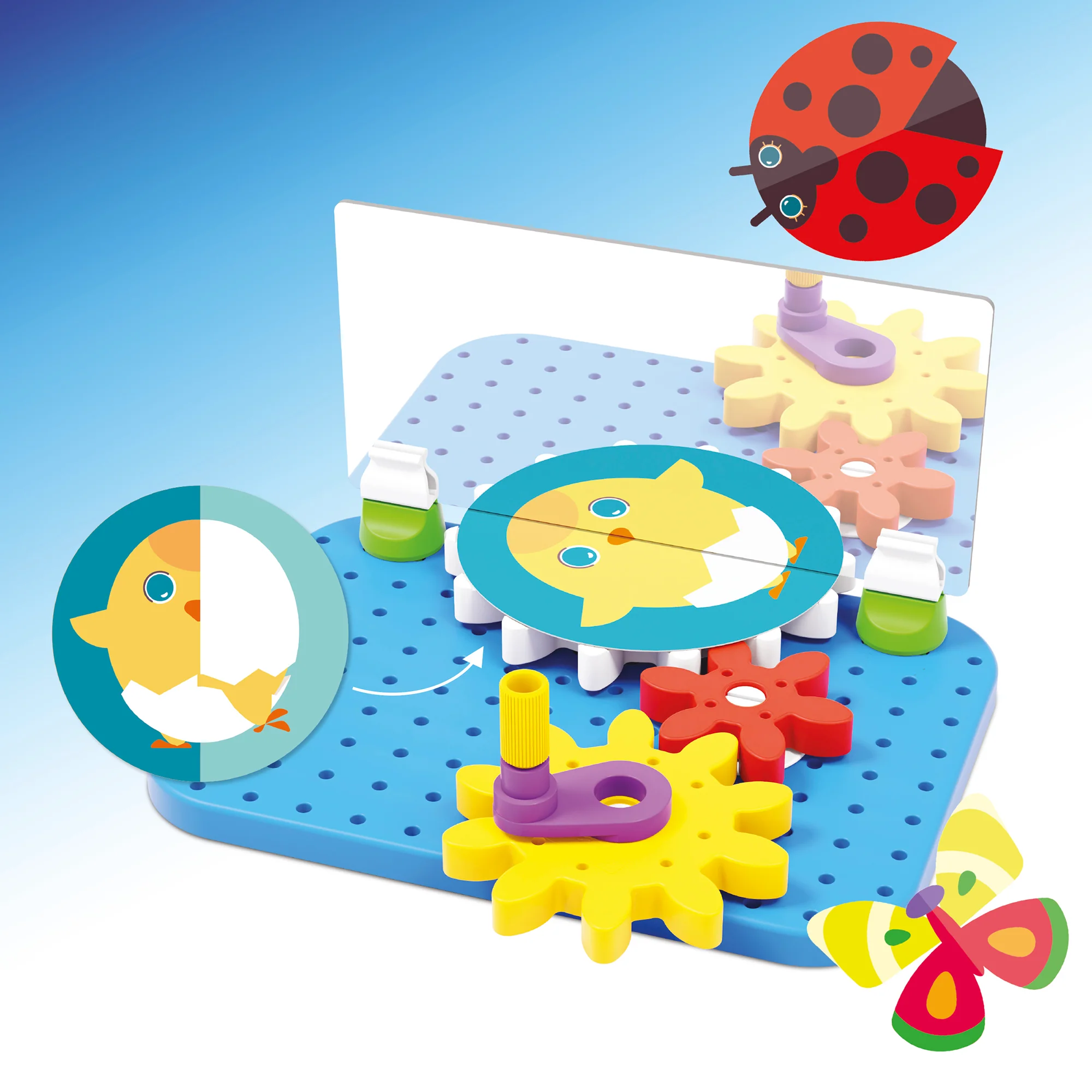 Quercetti Mirrorello - Interactive Gear Assembly Toy - STEM Learning for Kids 4+ - Image 2