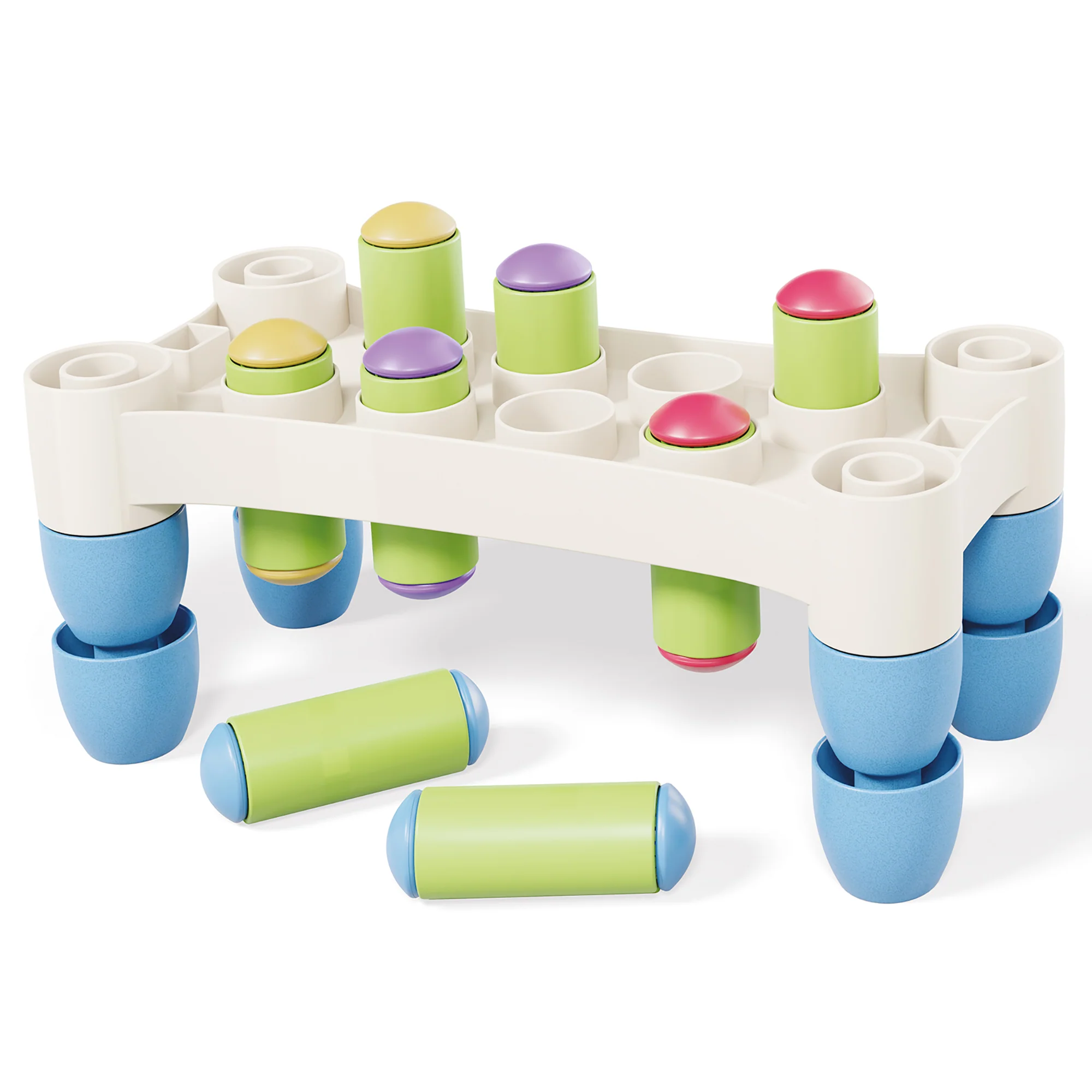 Quercetti PlayEco+ Hammer Peggy - Colorful Peg Pounding Toy - Image 2