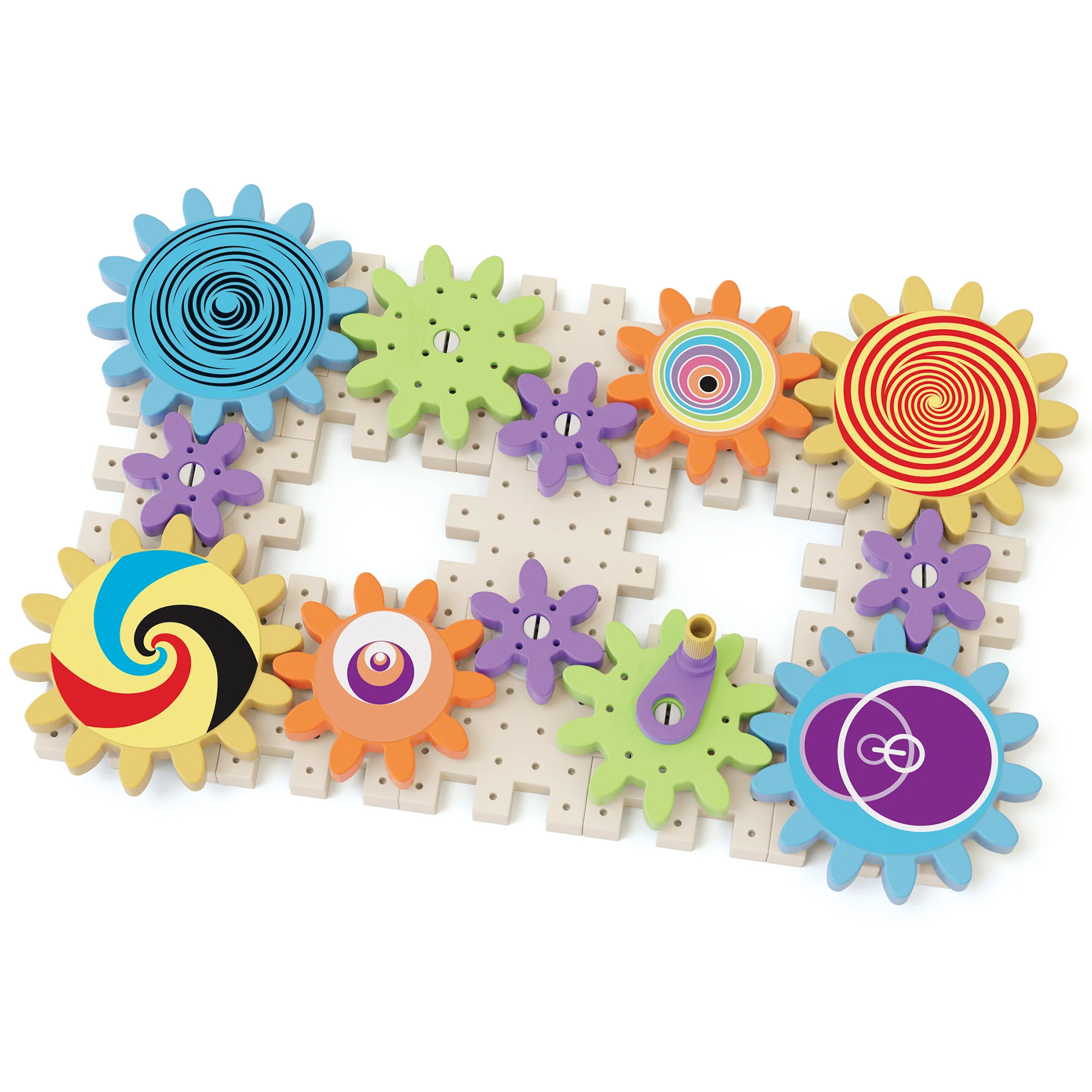 Quercetti PlayEco+ Kaleido Gears - 38pc Colorful STEM Gear Playset - Image 2
