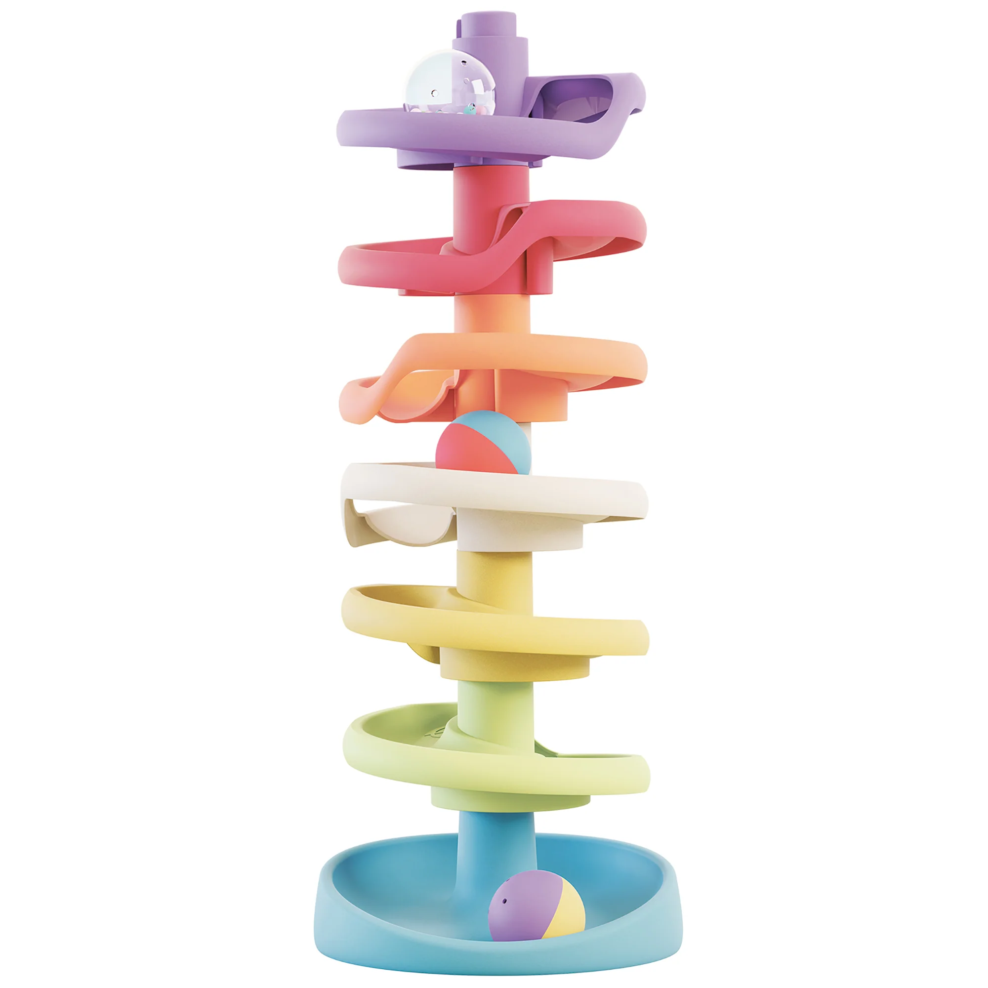 Quercetti PlayEco+ Spiral Tower Evo - 10pc Ball Run with Sound for Toddlers - Image 2