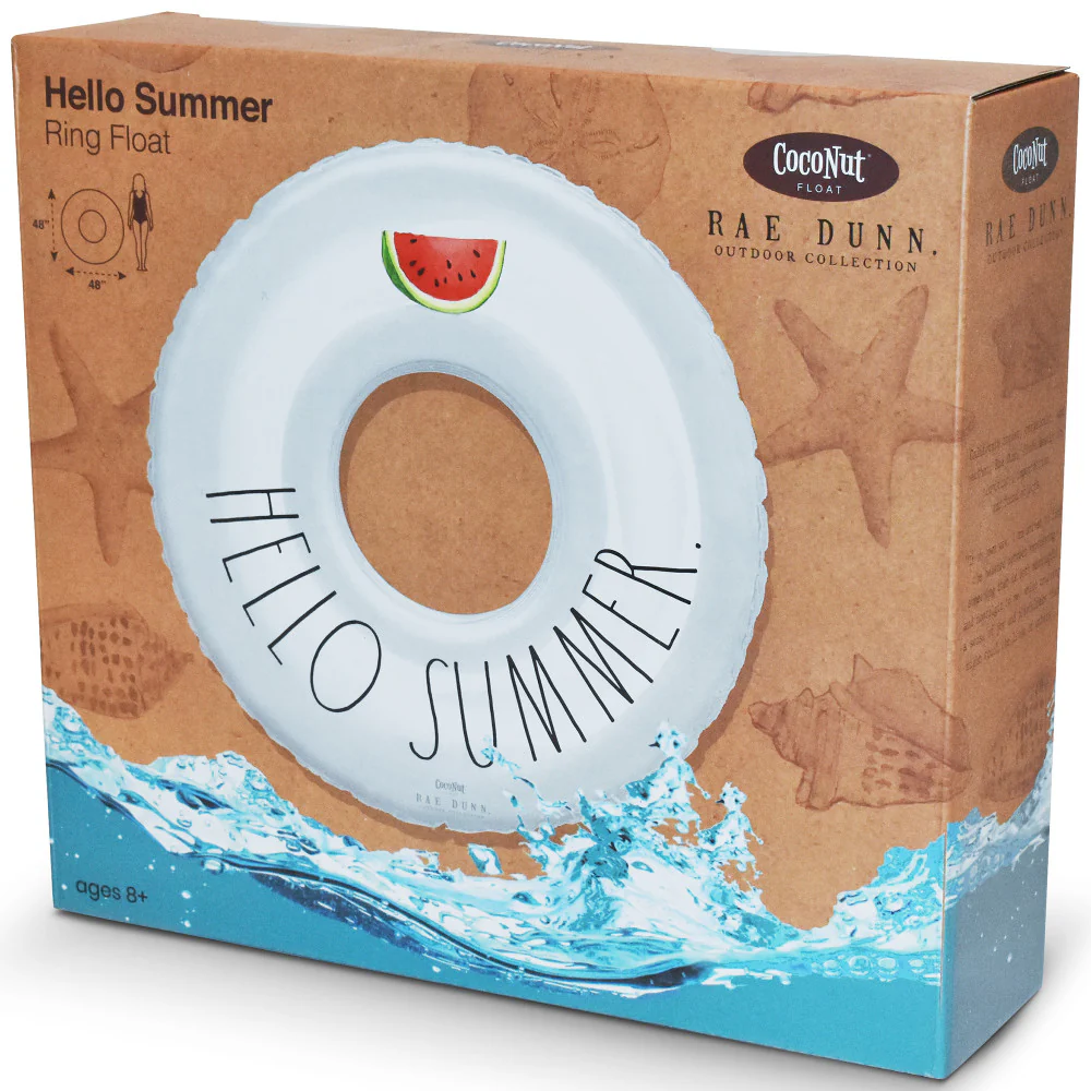 Rae Dunn Hello Summer 48" Inflatable Ring Float - Durable Anti-Leak Design - Image 2