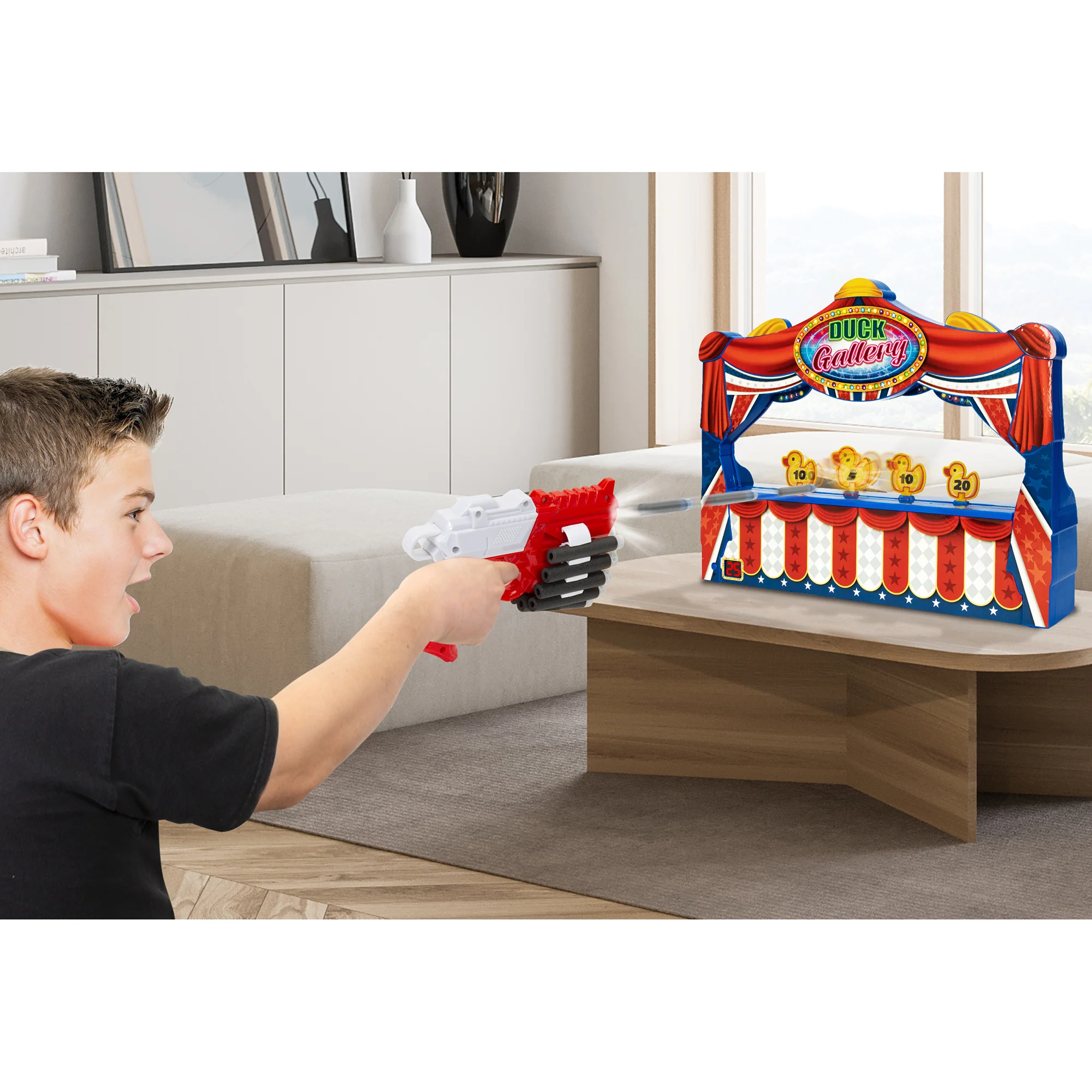 Retro Arcade Electronic Duck Shooting Gallery Game With Blaster And Darts - Image 5