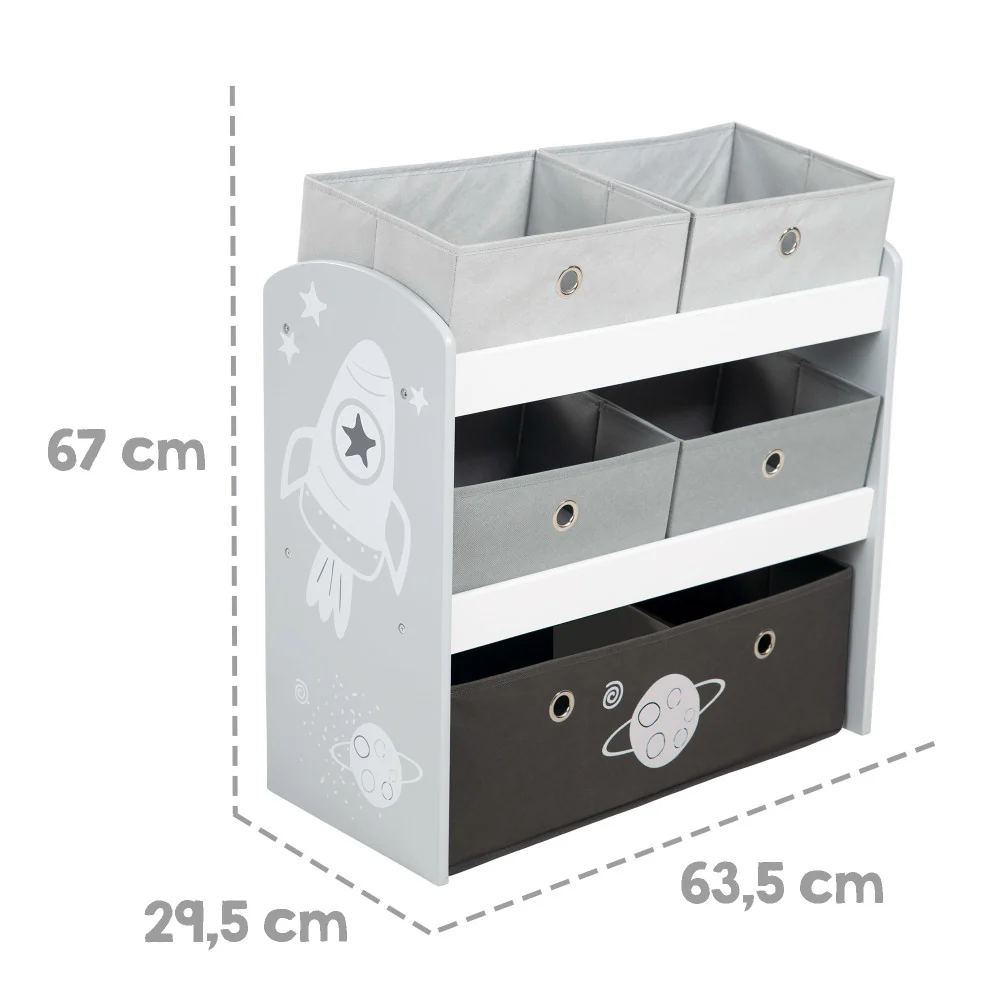 Roba Space Explorer Multi-Bin Toy Organizer - Grey - Image 2