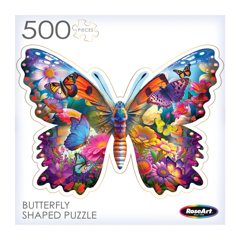 RoseArt Majestic Butterfly Shaped Jigsaw Puzzle - 500 pc - Image 5