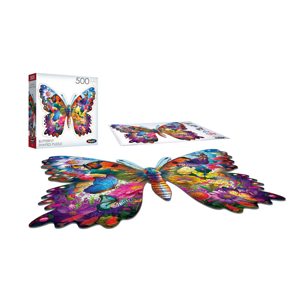 RoseArt Majestic Butterfly Shaped Jigsaw Puzzle - 500 pc - Image 7