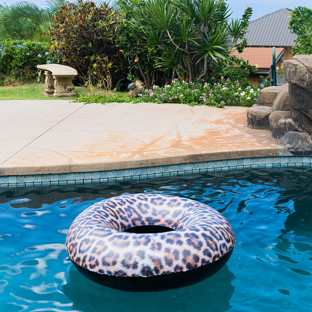 PoolCandy Safari Collection Leopard Print Jumbo Pool Tube - 48 Inch - Image 3