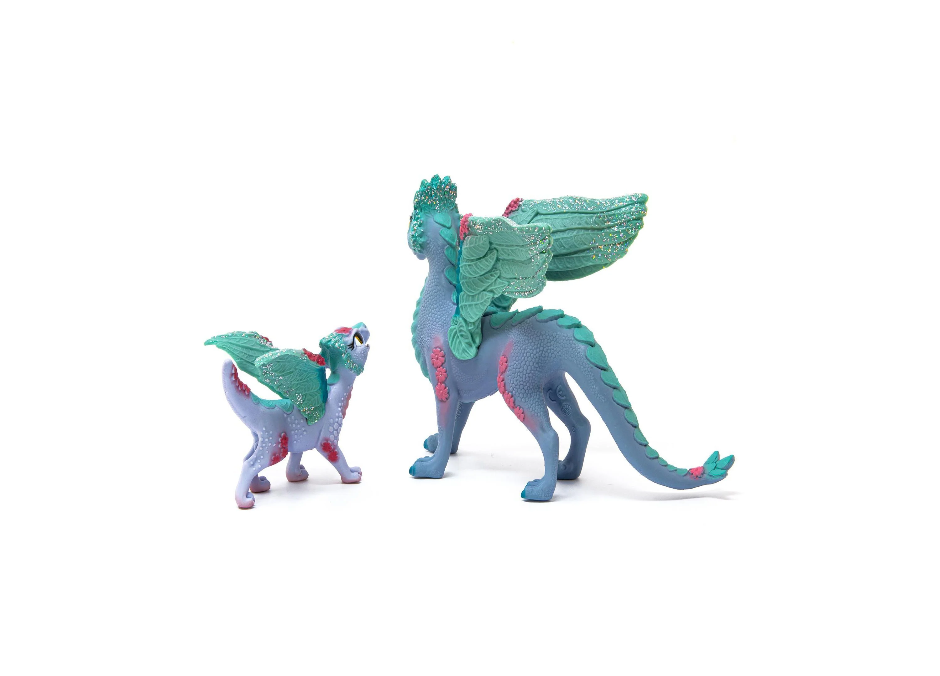 Schleich Bayala 7.1 inch Blossom Dragon Mother & Child - Magical Figurine - Image 3